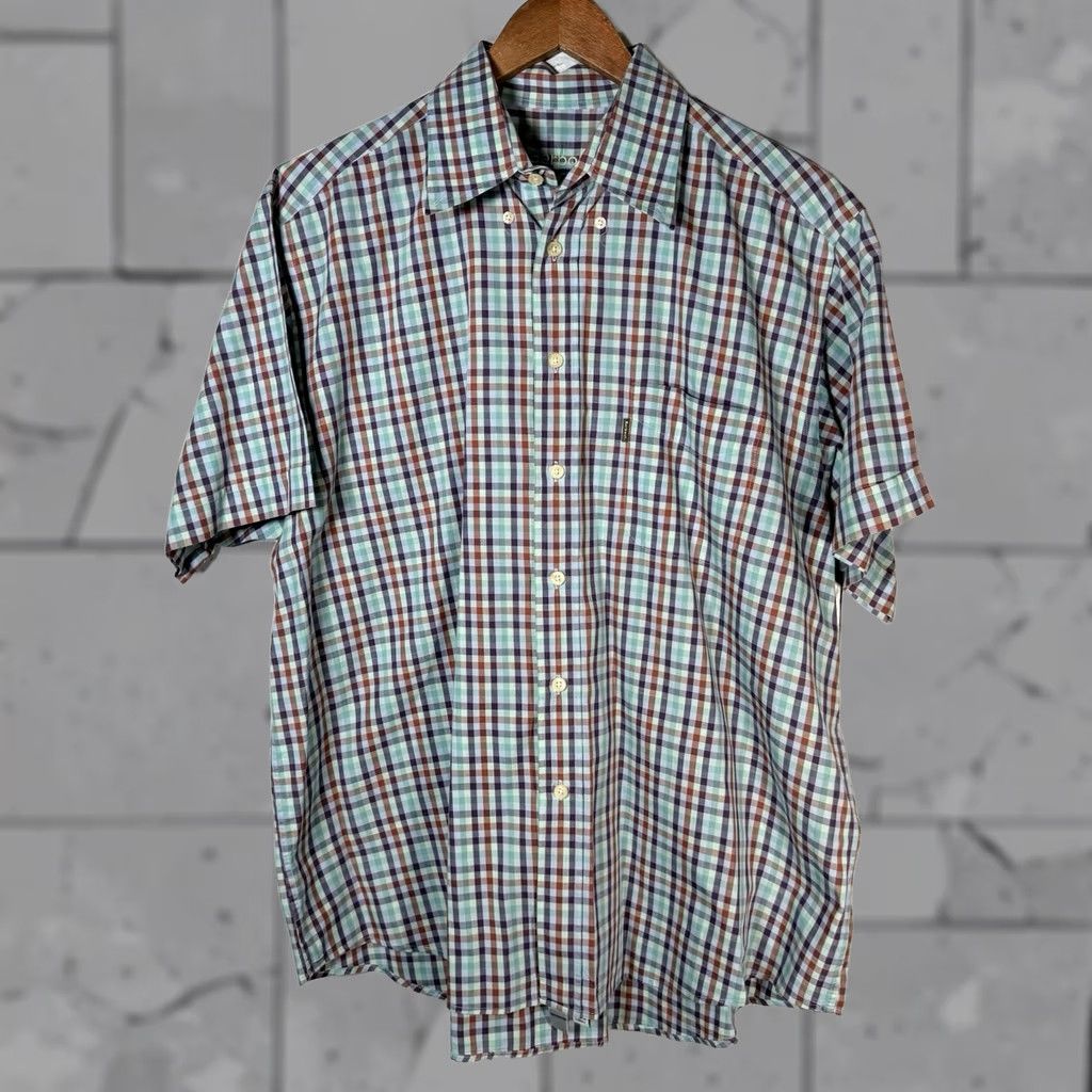 Barbour Barbour Plaid 100% Cotton Short Sleeve Button-Down Shirt Mens L Multicolor Button-Up Shirt Sox? Size US L / EU 52-54 / 3 - 1 Thumbnail