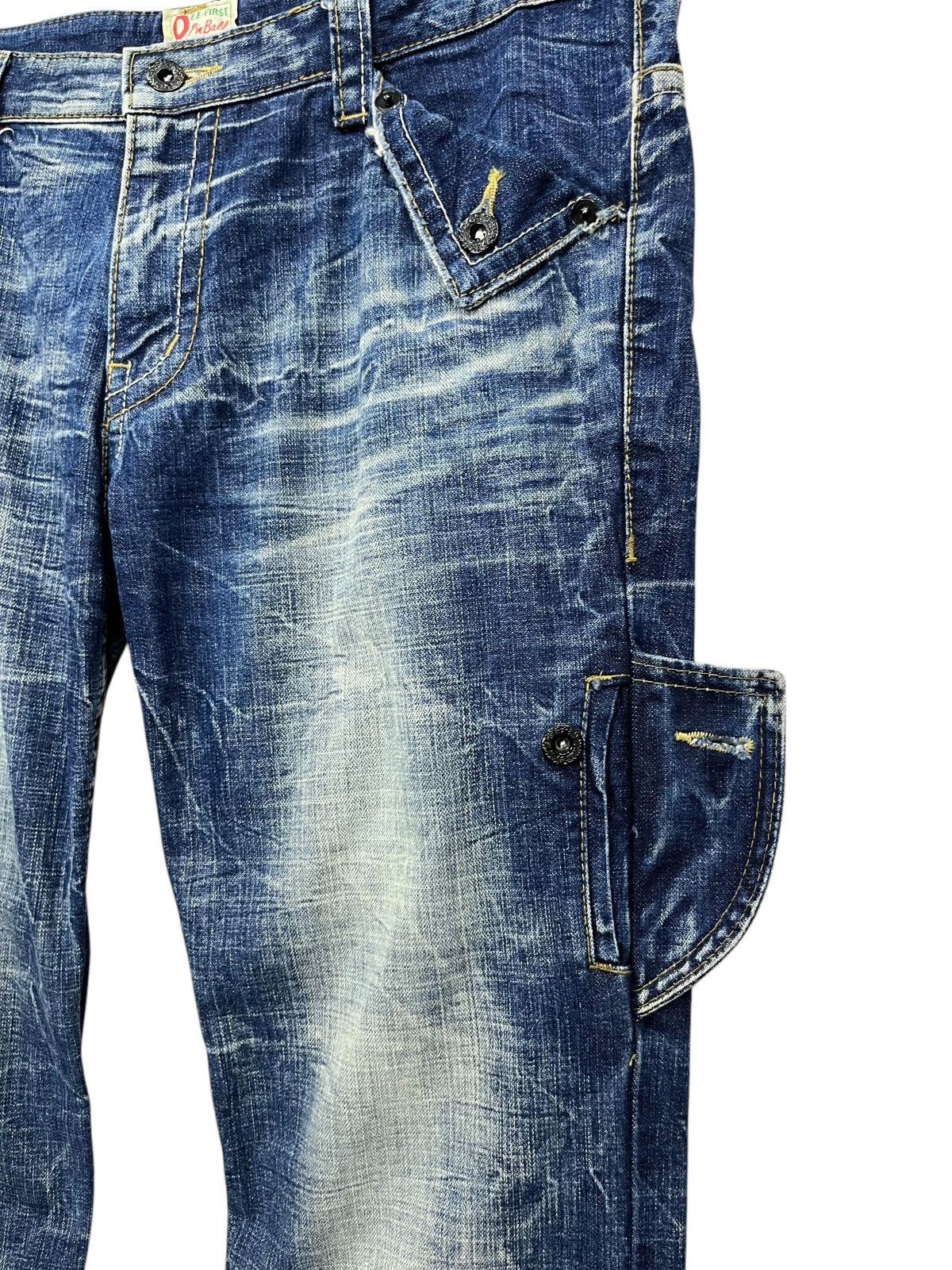 Japanese Brand FYE🔥Vintage PINBALL Mudmax Acid Wash Denim Wide Leg FLARE💥 Size US 34 / EU 50 - 7 Thumbnail