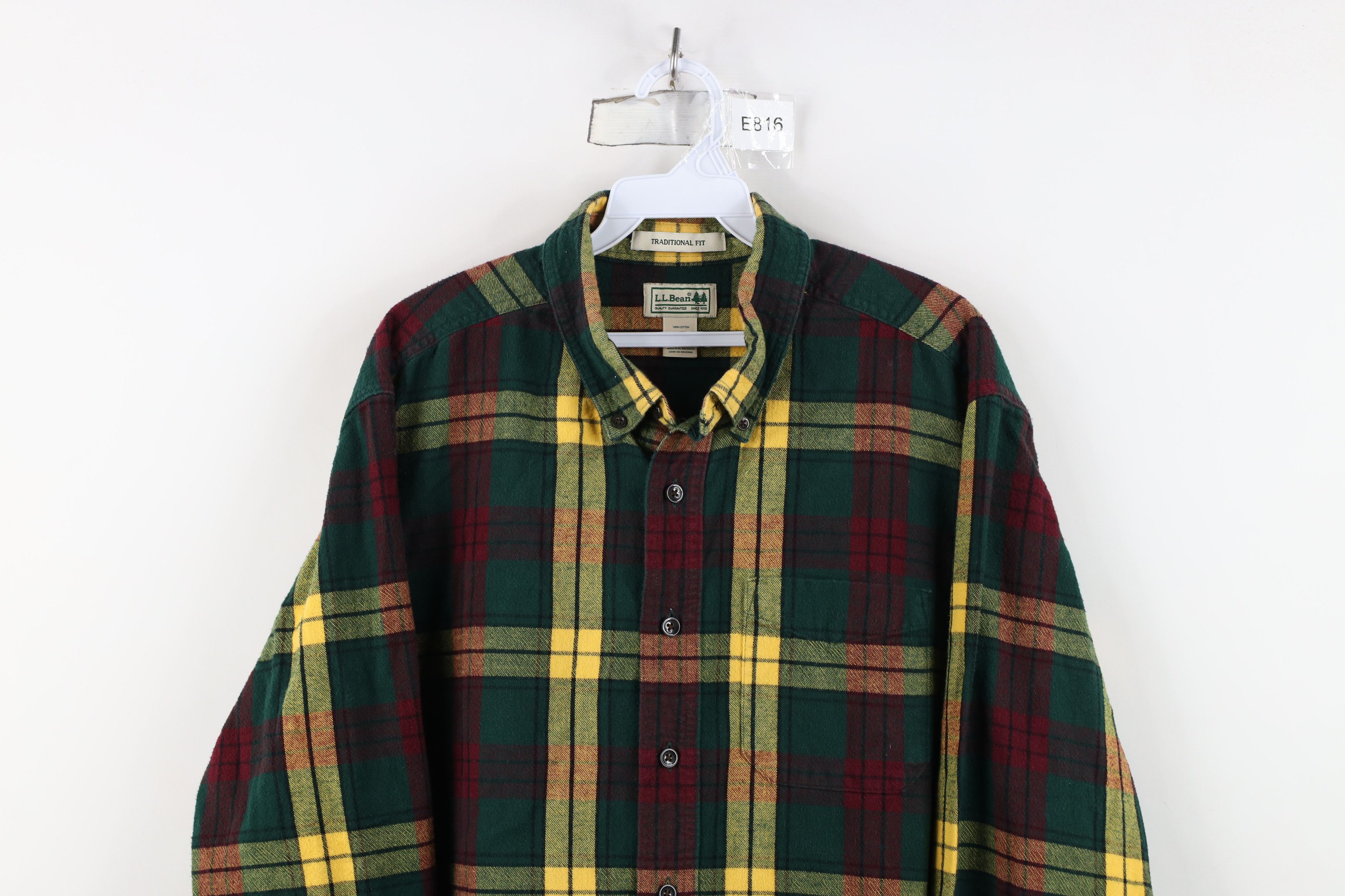 L.L. Bean Vintage LL Bean Flannel Collared Button Down Shirt Plaid Size US L / EU 52-54 / 3 - 2 Thumbnail