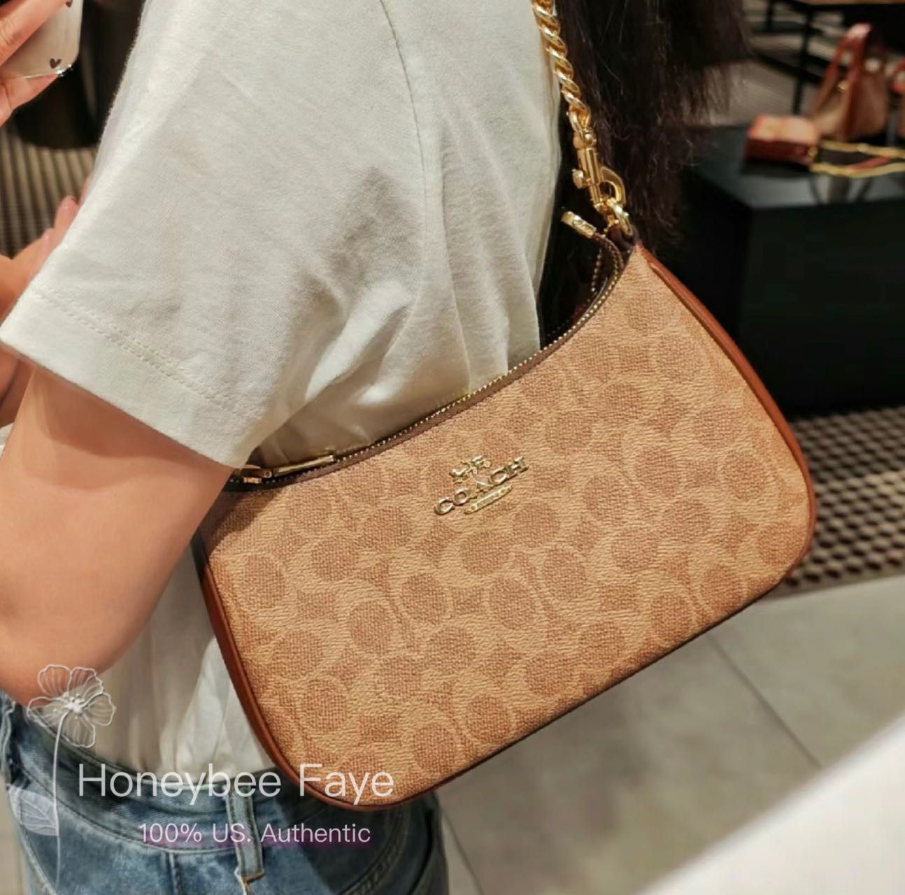 ★Coach★ Terry Shoulder Bag in Signature Canvas CV933 IMXAQ COACH® Outlet | Teri Shoulder Bag In Signature Canvas With
