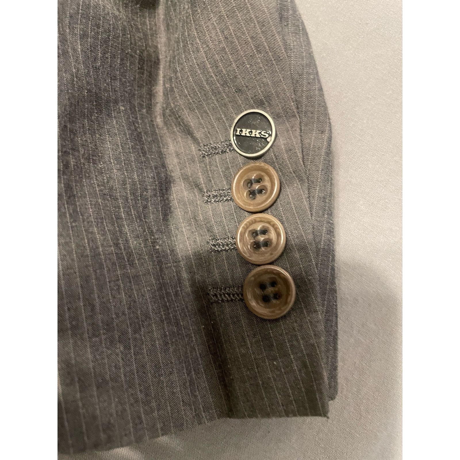 IKKS Ikks- pin Stripe Blazer / size 38R / Gray Size 38R - 9 Thumbnail