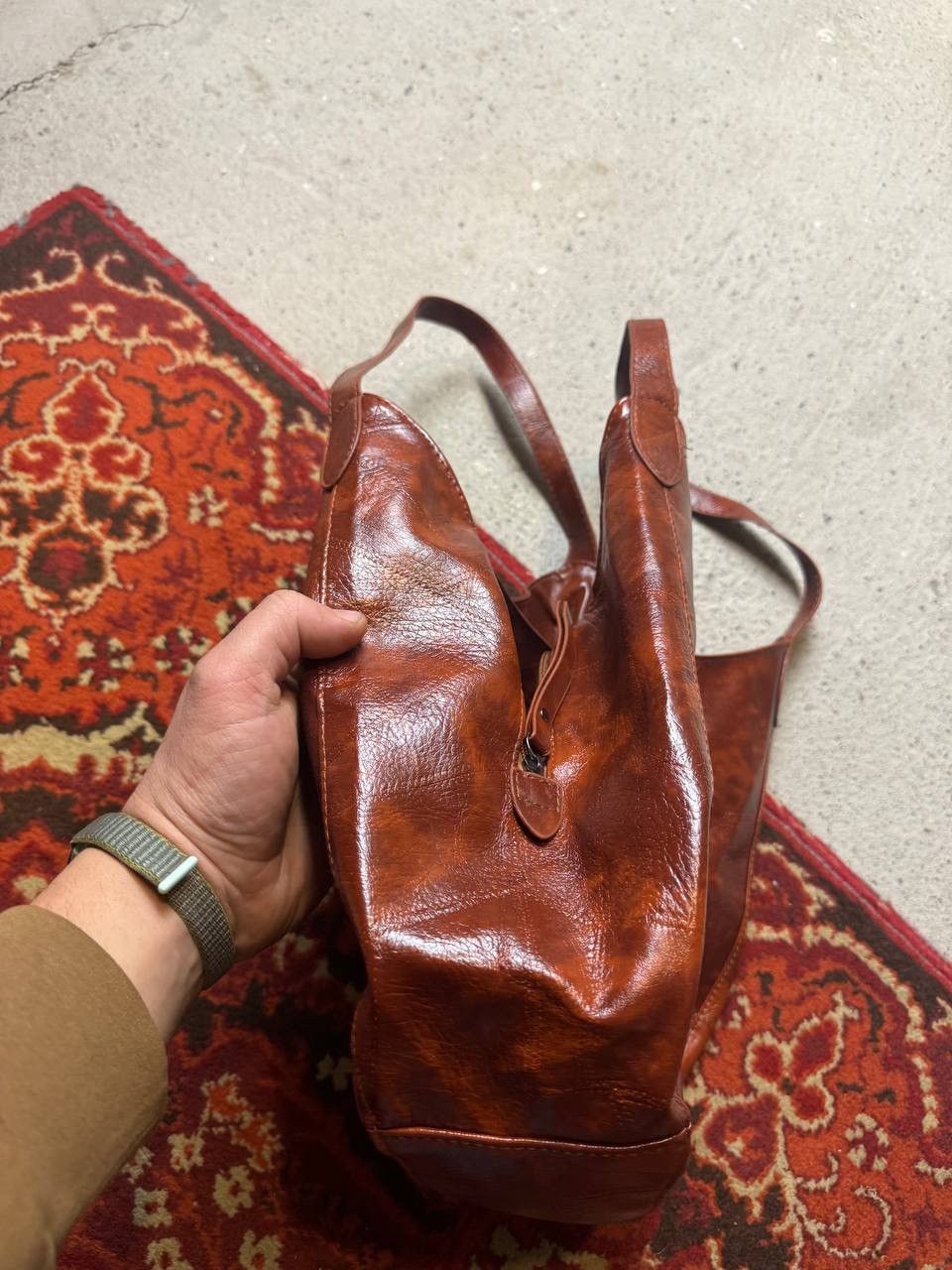 Japanese Brand × Vintage JINGPIN Piju Purse Mocha Pebbled Faux Leather Shoulder Bag Size ONE SIZE - 5 Thumbnail