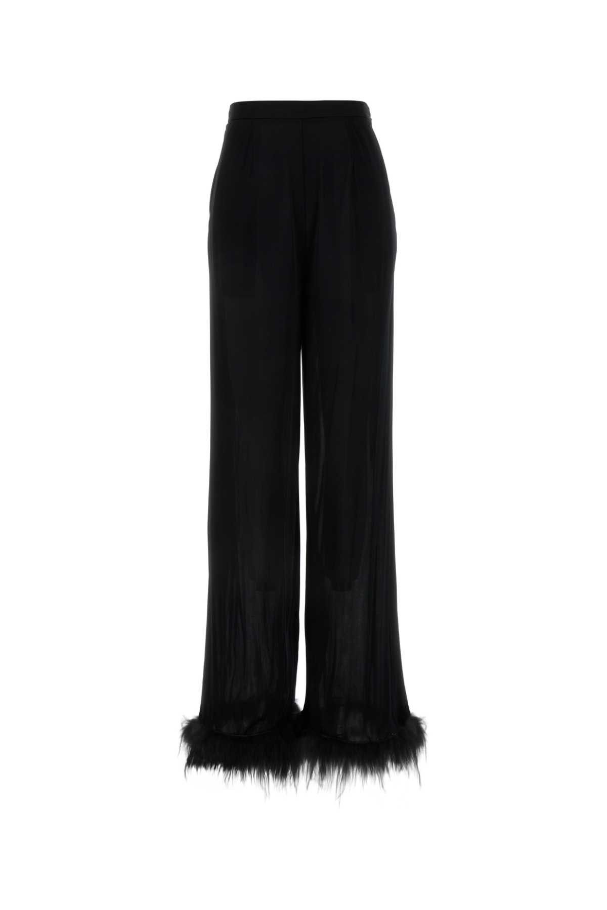 Black Satin Wide-Leg Pant