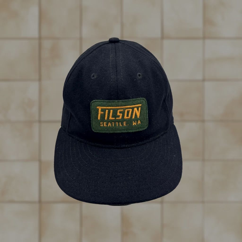 Filson Filson x Ebbets Field Flannels Wool Hat Adjustable Cap Black Mens One Size Baseball Cap Size ONE SIZE - 1 Thumbnail