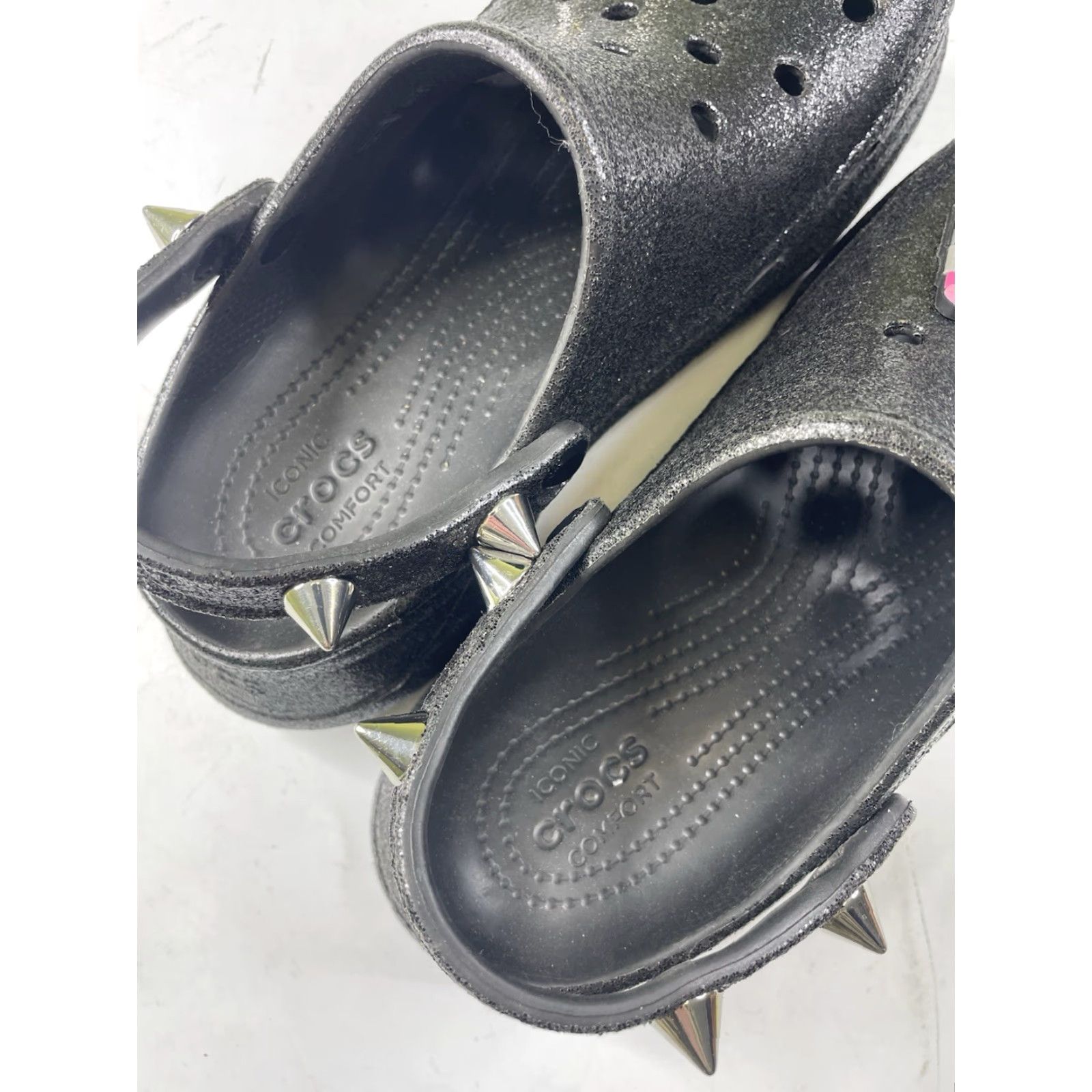 Crocs CROCS BAE Stud Glitter Black Wedge Slide Chunky Women Size 10 Platform Slip-On Shoes Size US 10 / IT 40 - 3 Thumbnail