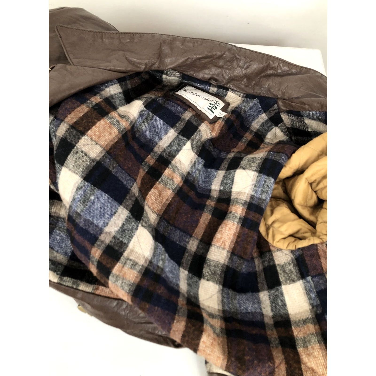 Vintage FIELDMASTER Field Jacket Mens 44R Leather Lined Vintage Brown Chore Farm Jacket Size US S / EU 44-46 / 1 - 7 Thumbnail