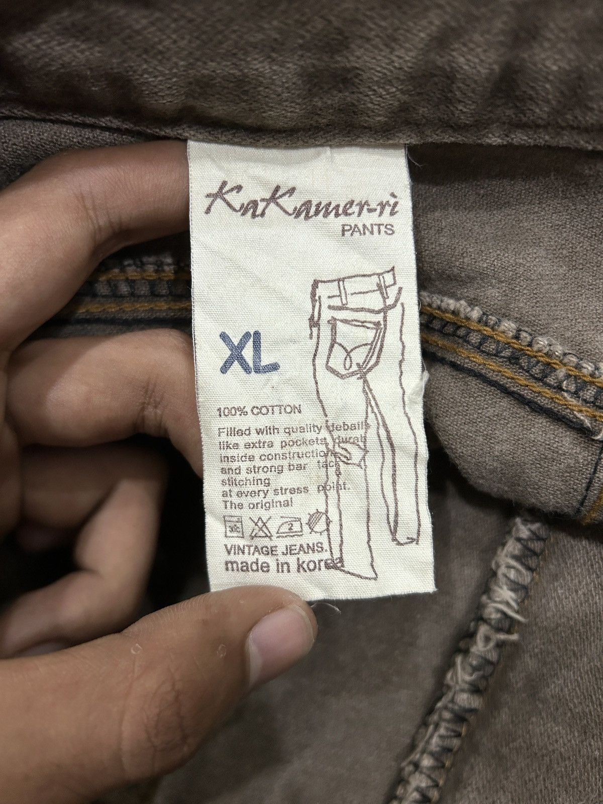 Japanese Brand Y2K Baggy Cargo KaKamer-ri Loose Style Size US 35 - 11 Thumbnail