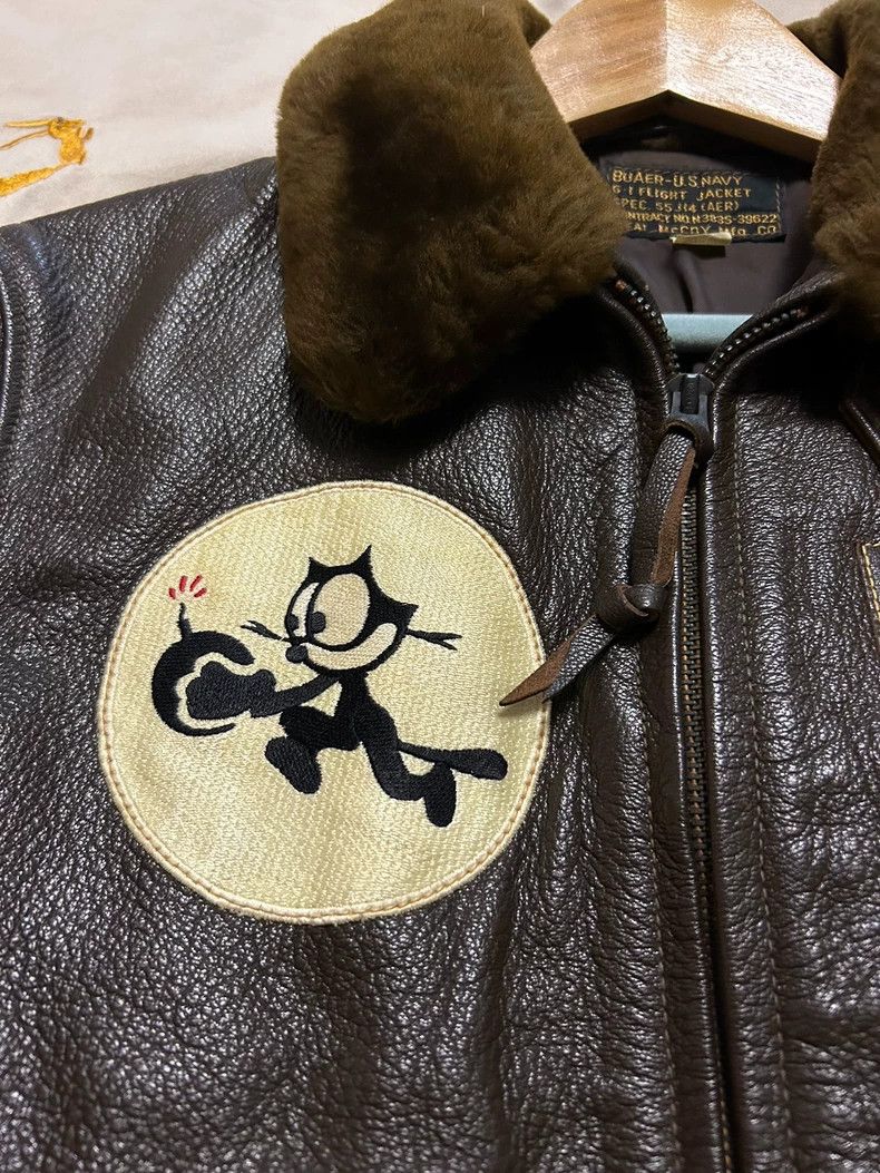 The Real McCoy's The Real McCoy s g-1 M-422A, Hand-Painted Felix the Cat Lea Size US M / EU 48-50 / 2 - 6 Thumbnail