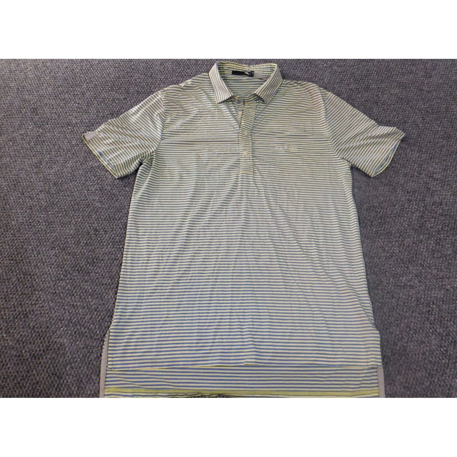 RLX Ralph Lauren RLX Ralph Lauren Polo Shirt M Mens Striped Blue Stretch Golf Performance Shirt Size US M / EU 48-50 / 2 - 2 Thumbnail