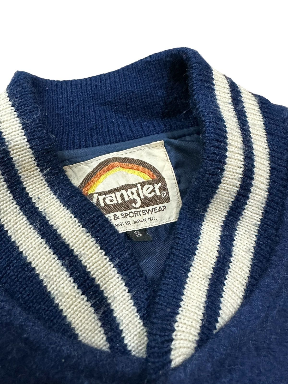 Vintage × Wrangler Vintage Wrangler Varsity Wool Leather Jacket Size US S / EU 44-46 / 1 - 4 Thumbnail