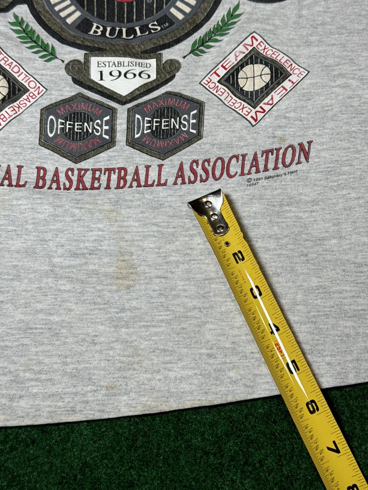 Vintage Vtg 90s Chicago Bulls 1991 Season Jordan Graphic T Shirt Size US L / EU 52-54 / 3 - 7 Thumbnail