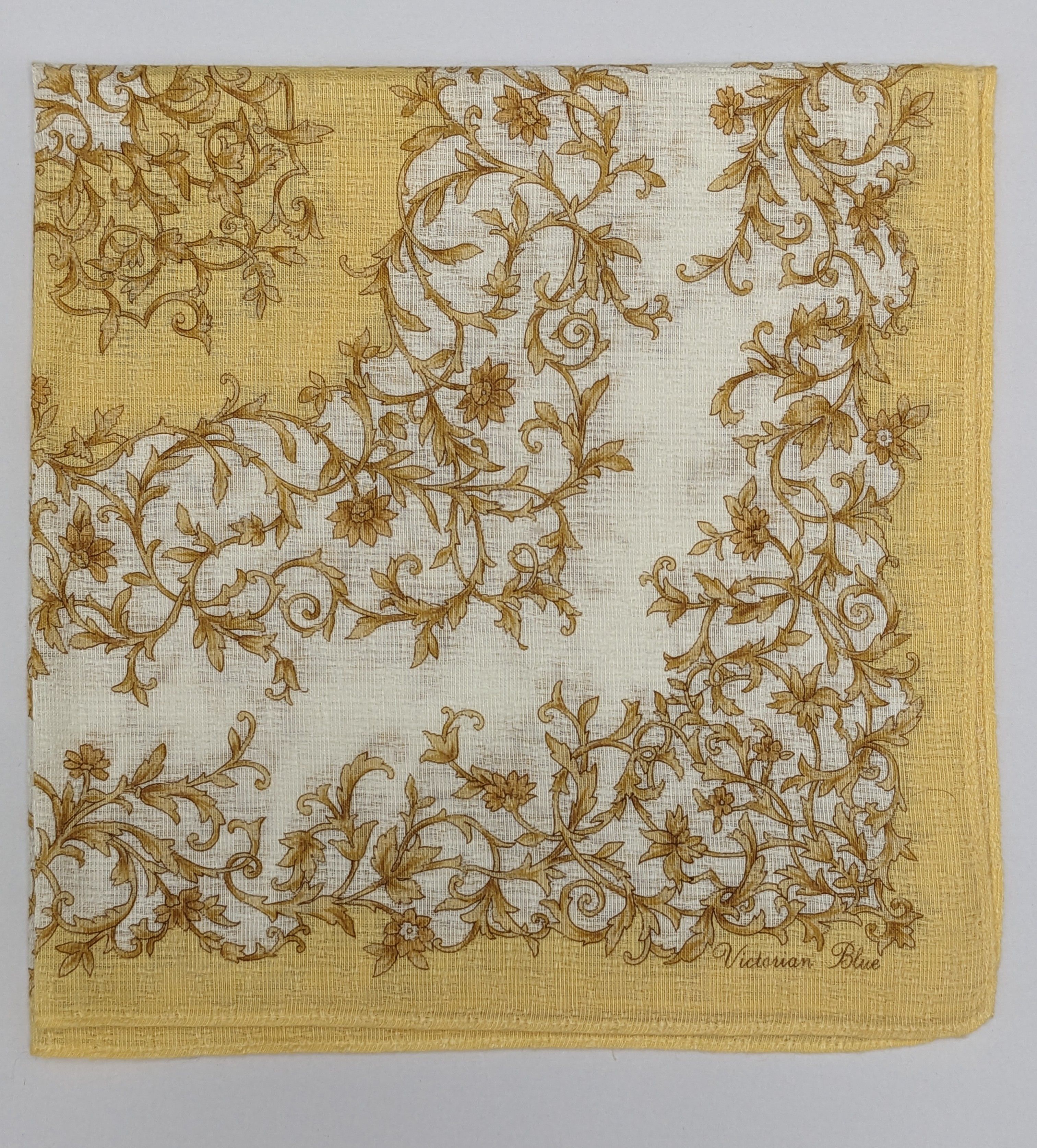 Other VICTORIAN BLUE GOLDEN FILIGREE SCROLLWORK HANDKERCHIEF Size ONE SIZE - 1 Thumbnail