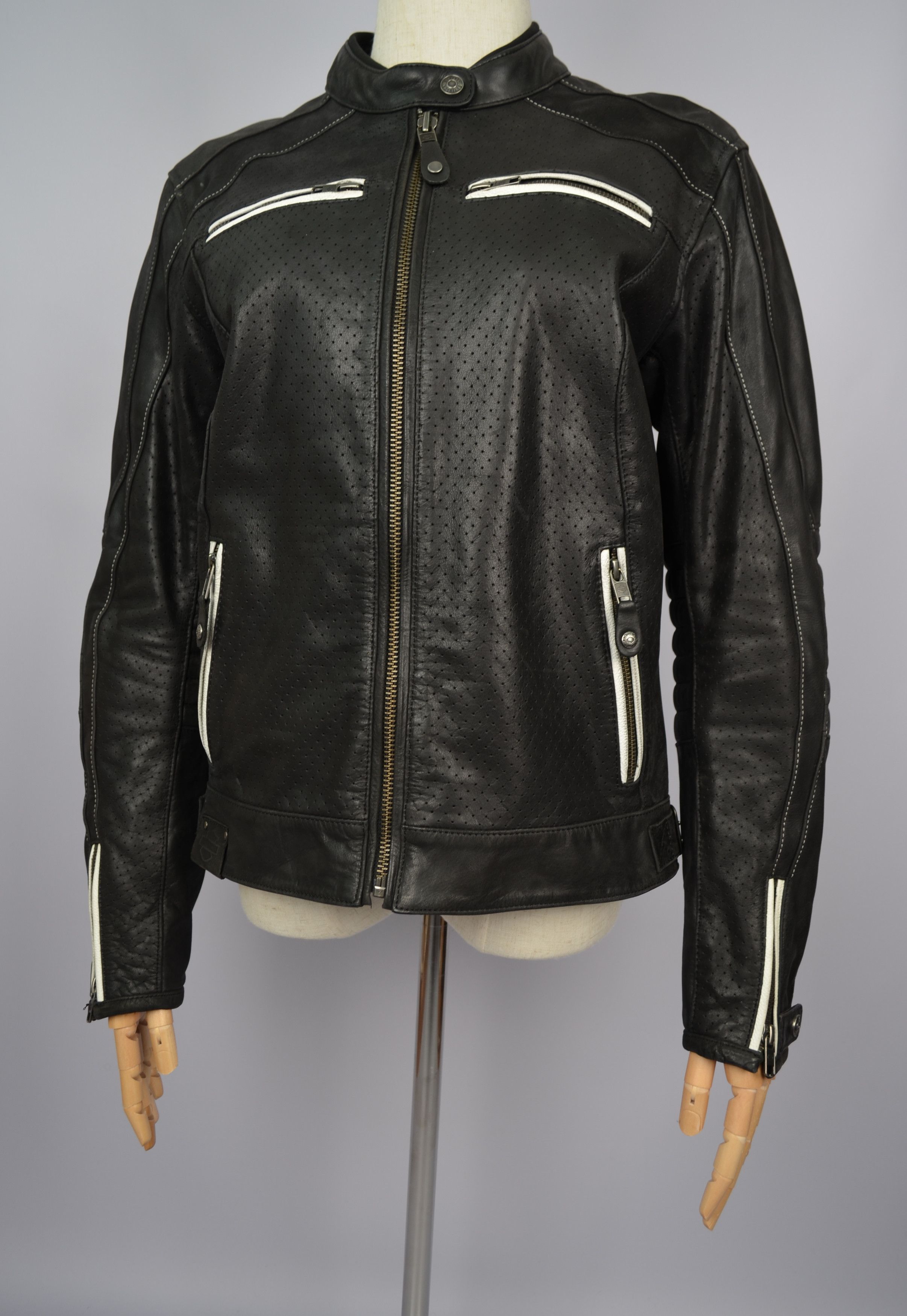 Harley Davidson Harley Davidson Zadar Womens Perforated Leather Biker Jacket Size L / US 10 / IT 46 - 4 Thumbnail