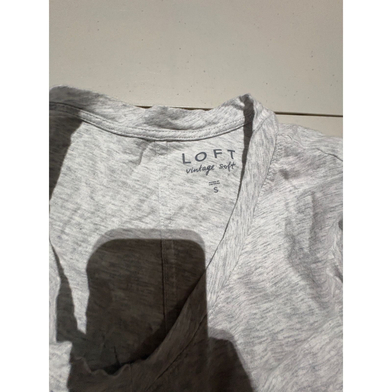 Loft LOFT Vintage Soft Gray V-Neck T-Shirt Women’s Size Small Size US S / EU 44-46 / 1 - 2 Thumbnail