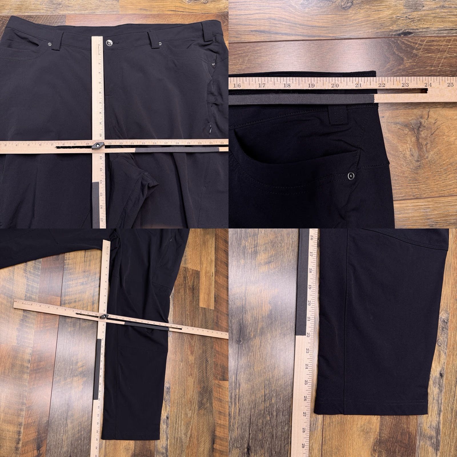 Vintage Duluth Pants Womens 22W 31 Black Hiking Nylon Zip Pocket Fleece Lined Cargo Straight Regular Plus Rise High Size 40" / US 18 - 8 Thumbnail