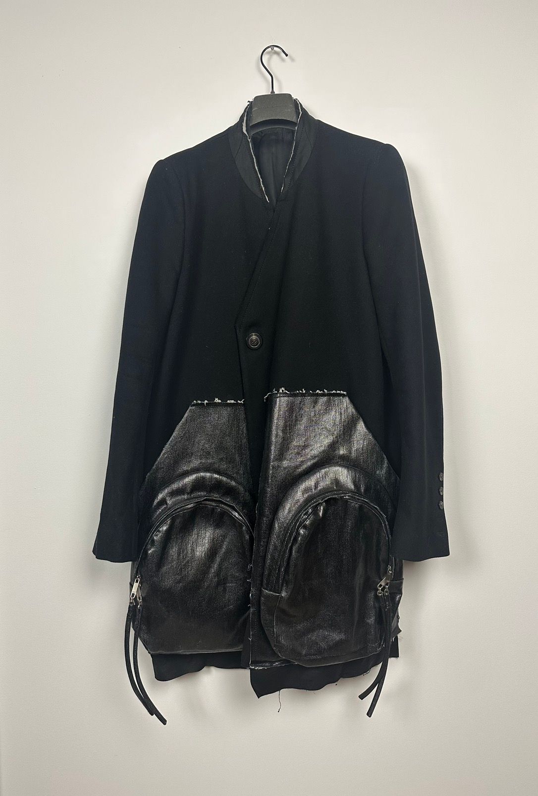 Pre-owned Rick Owens Fw19 ‘larry' Rolf Cargo Coat In Black