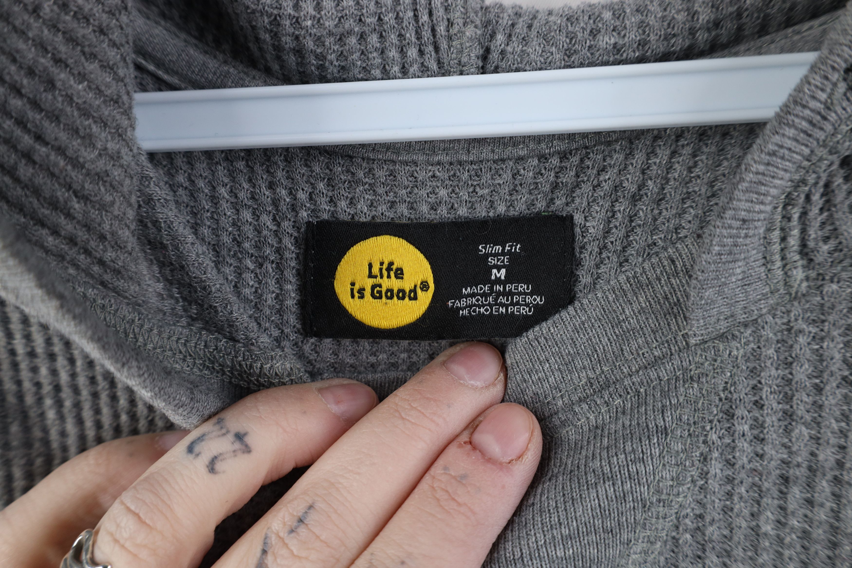 Life is Good Life Is Good Fit Spell Out Star Thermal Waffle Knit Hoodie Size M / US 6-8 / IT 42-44 - 8 Thumbnail