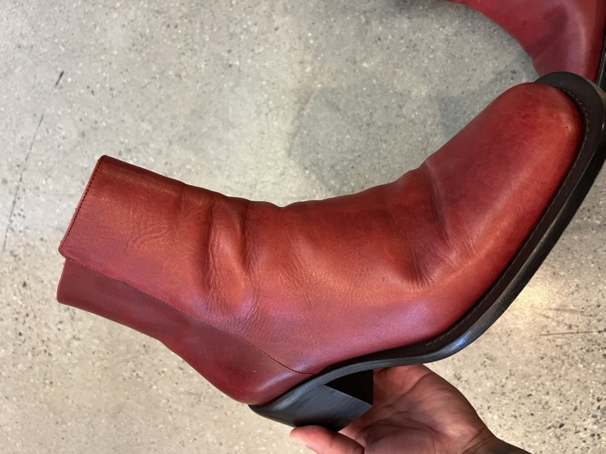 Enfants Riches Deprimes ERD Red Leather Side Zip Boots Size US 12 / EU 45 - 5 Thumbnail