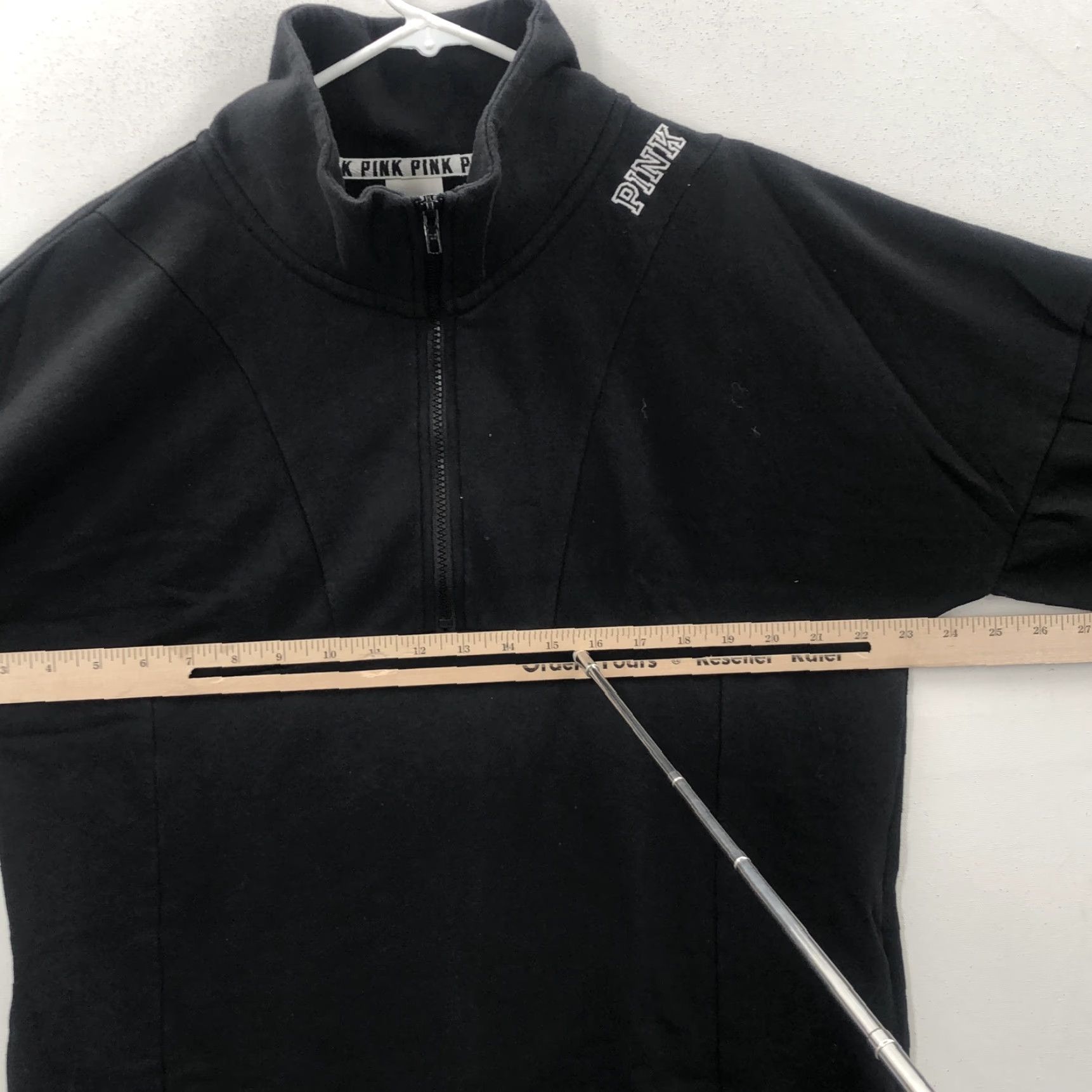 Victoria's Secret Victoria's Secret Pink Womens Black 1/4 Zip Pockets Long Sleeve Sweatshirt Size M Size M / US 6-8 / IT 42-44 - 2 Thumbnail