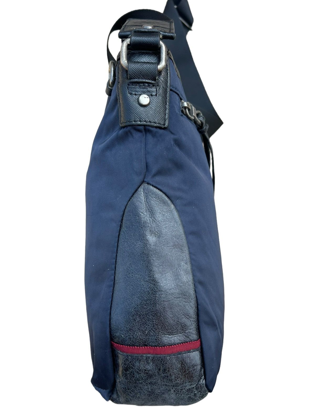 Lanvin Lanvin en bleu Distressed Hybrid Leather Bag Size ONE SIZE - 8 Thumbnail