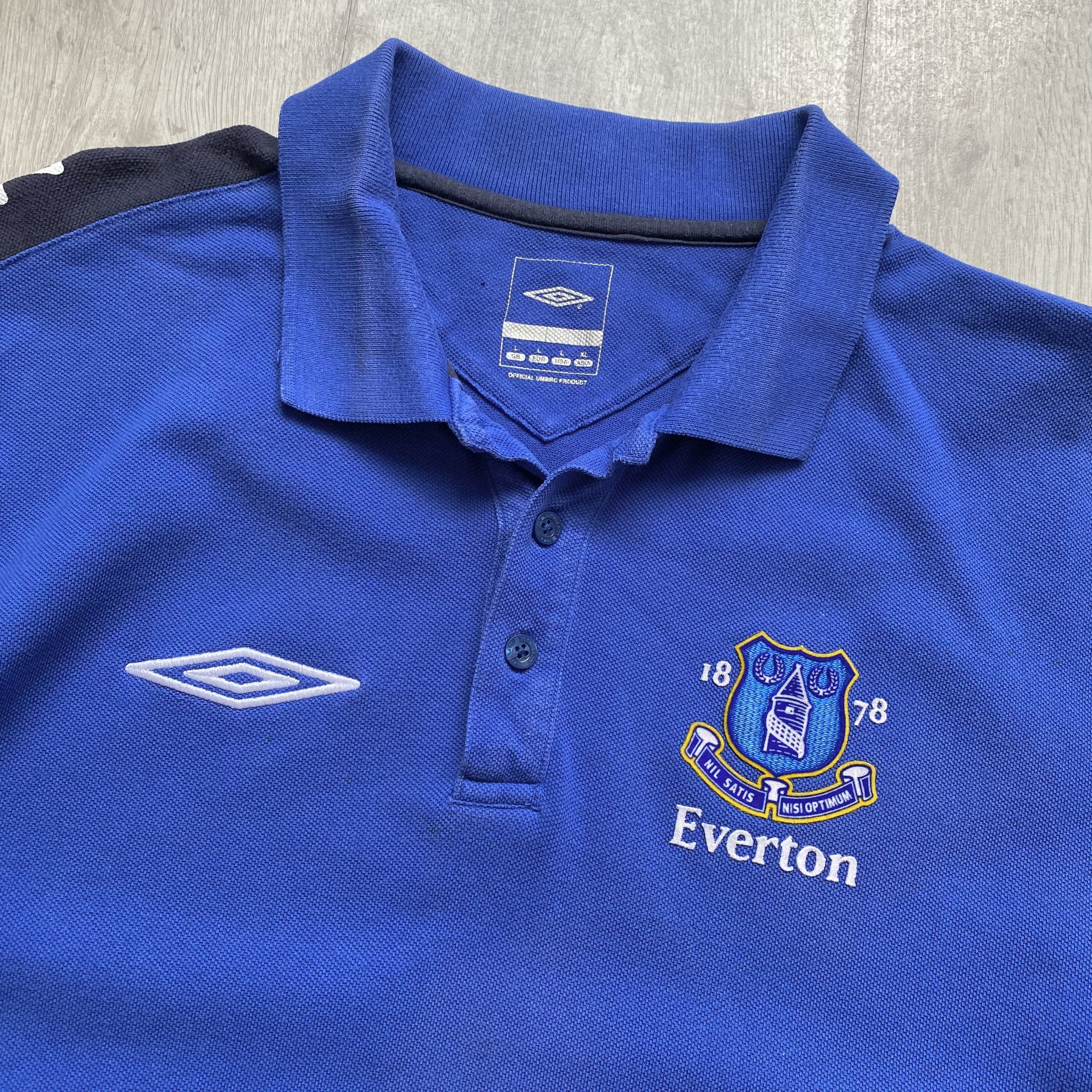 Umbro ⚽️ Vintage Everton Soccer Jersey England polo tee Drill Size US L / EU 52-54 / 3 - 2 Thumbnail