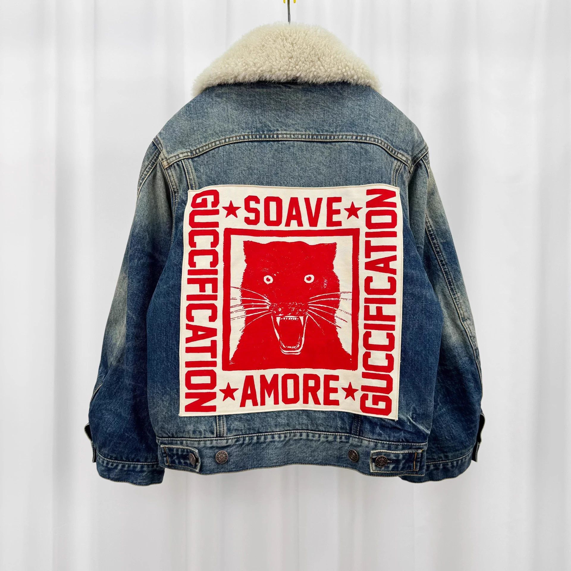 Gucci Gucci Denim Logo Patch Puffer 42 Removable Fur Collar Size US XS / EU 42 / 0 - 2 Thumbnail