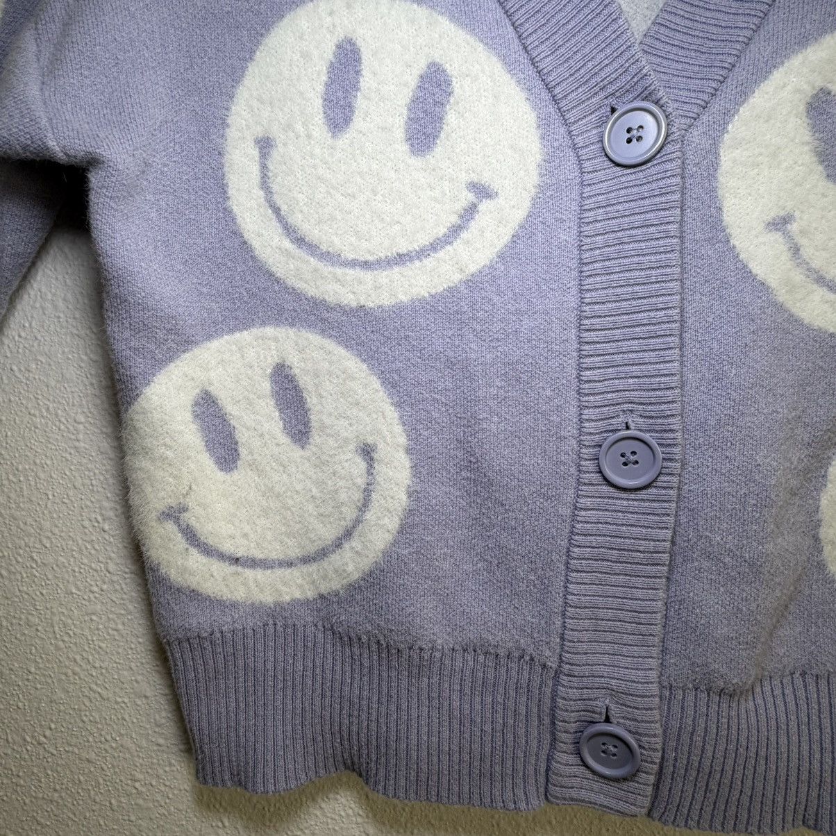 Other Nikka K Smiley Face Cardigan Sweater Juniors XS Lavender Y2K Size XS / US 0-2 / IT 36-38 - 3 Thumbnail