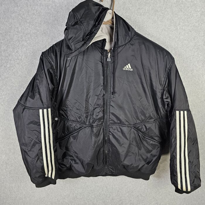 00'S Adidas nylon jacket, men's XL size polyester black type Vintage Second Hand