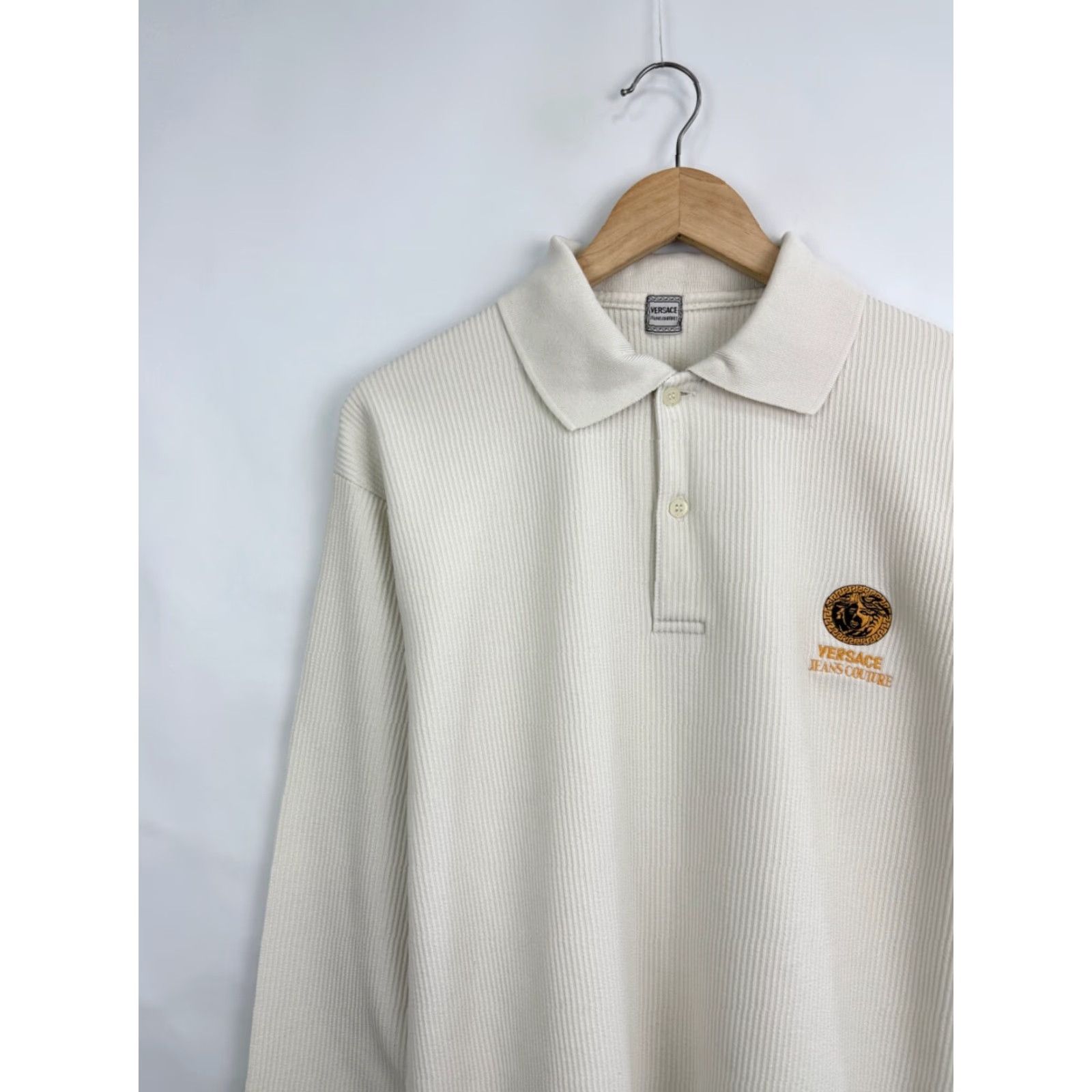 Versace Jeans Couture VINTAGE Versace Jeans Couture Long Sleeve Shirt L White 90s Mens Size US L / EU 52-54 / 3 - 3 Thumbnail