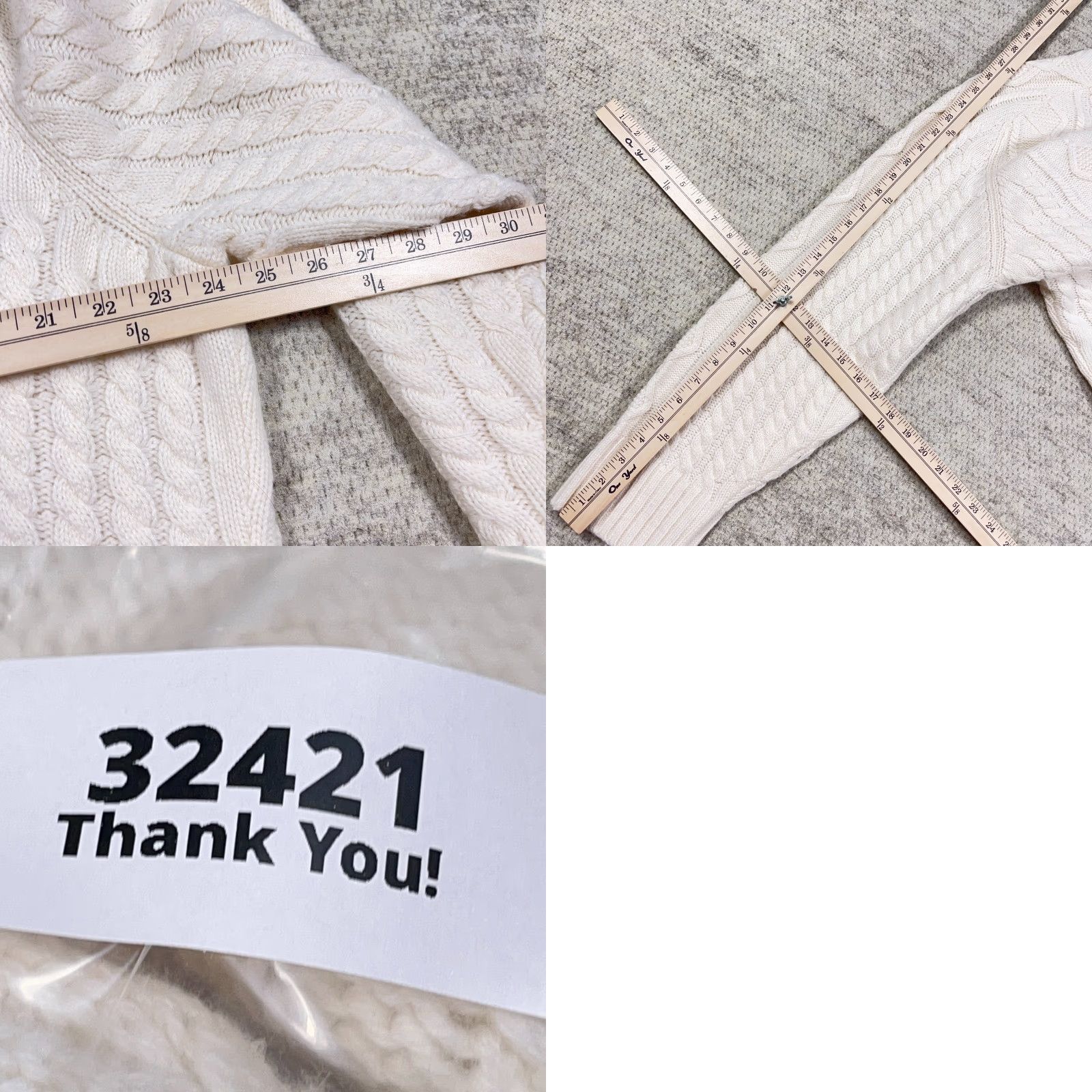 J.Crew J. Crew Cardigan Sweater Women 2X Ivory Cable Knit Wool Blend Gold Buttons Rib Knit Lightweight/All Seasons Size XXL / US 16-18 / IT 52-54 - 8 Thumbnail