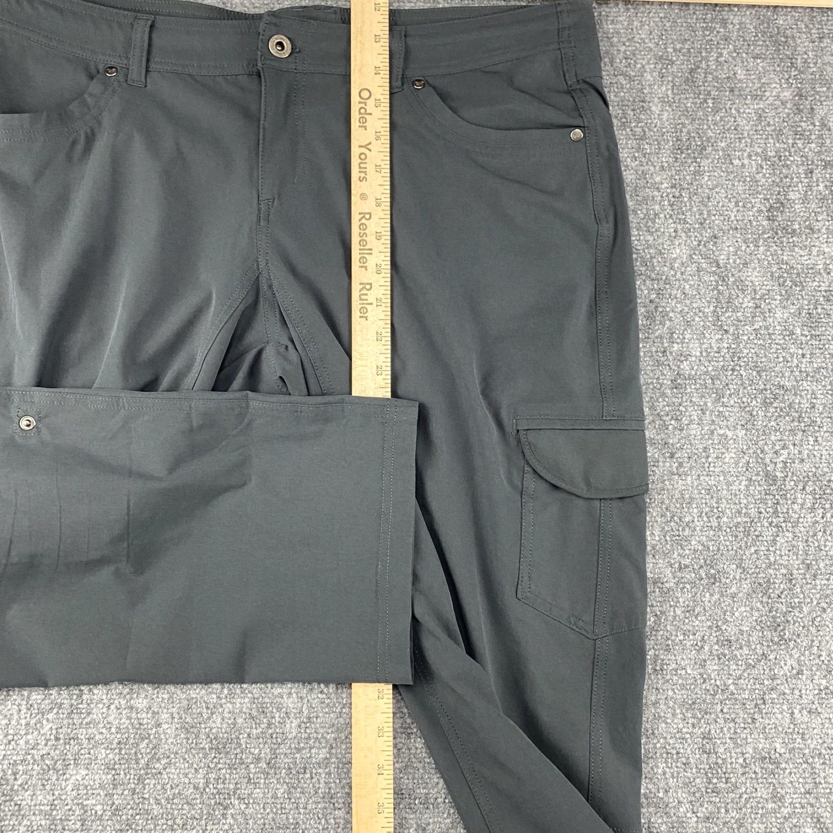 Vintage Kuhl Pants Womens 36x32 Gray Cargo Hiking Outdoor Adjustable Waist Stretch Size 24" / US 00 / IT 34 - 6 Thumbnail