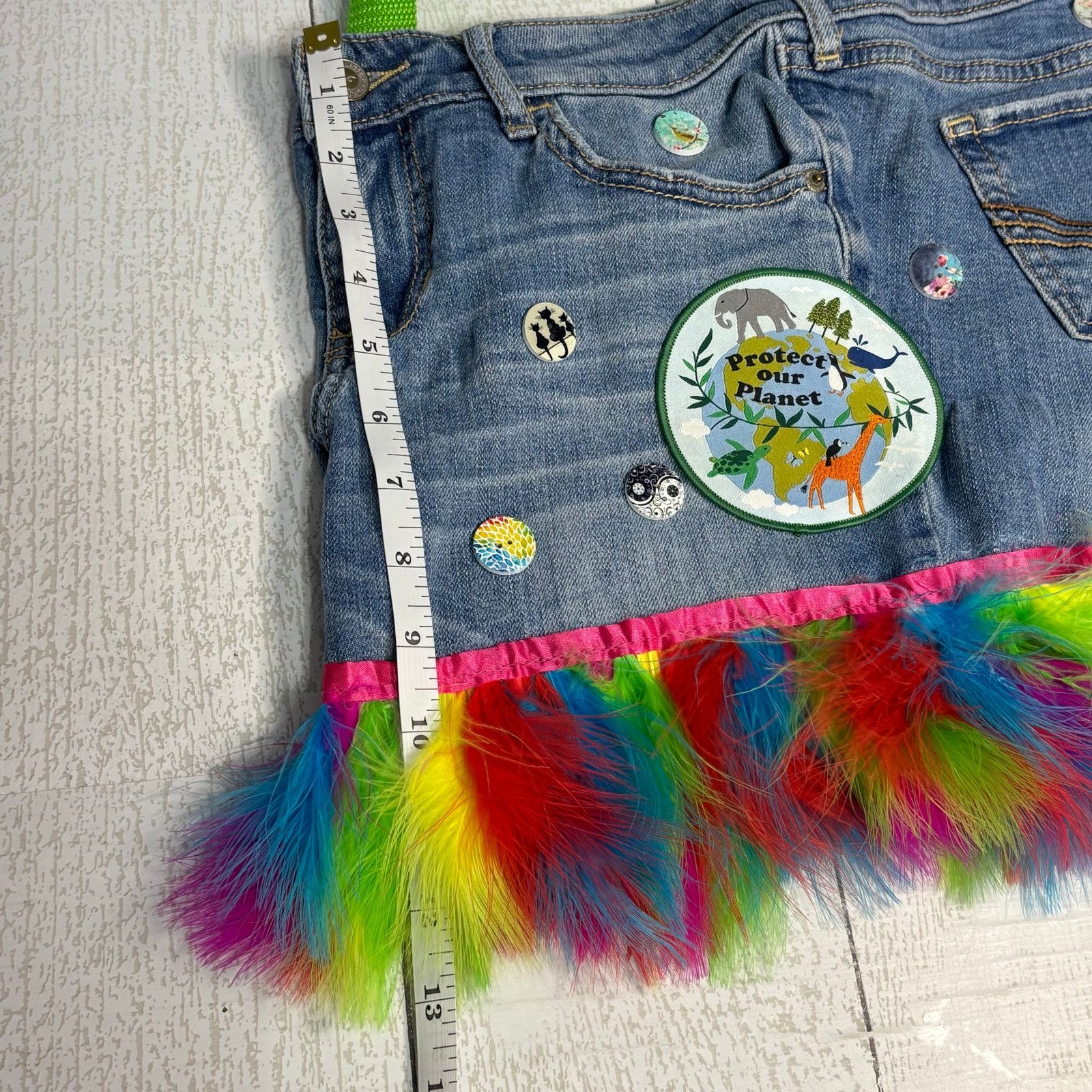 Handmade Upcycled Hollister Hippie Boho Denim Purse Size ONE SIZE - 8 Thumbnail