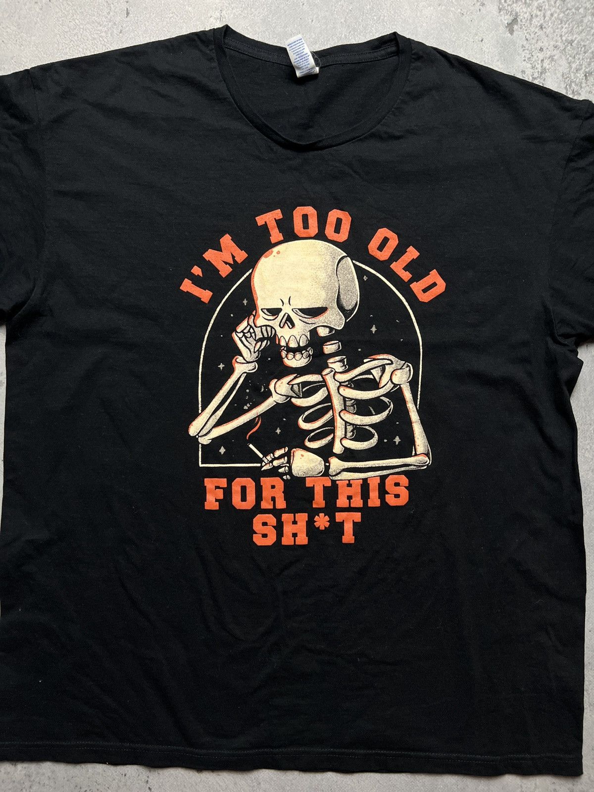 Japanese Brand Vintage 90s I’m Too Old For This Sh*t Tired Skull Tee y2k Size US XL / EU 56 / 4 - 9 Thumbnail