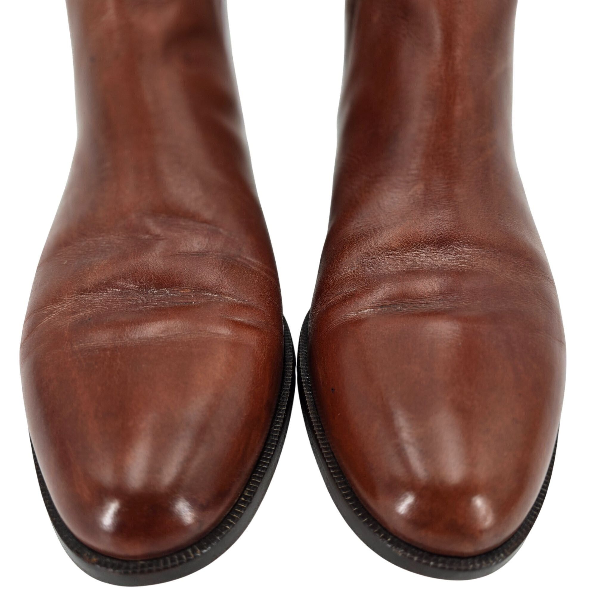 Bruno Magli Vintage Bruno Magli Mens 10.5 Brown Calfskin Leather Chelsea Size US 10.5 / EU 43-44 - 8 Thumbnail