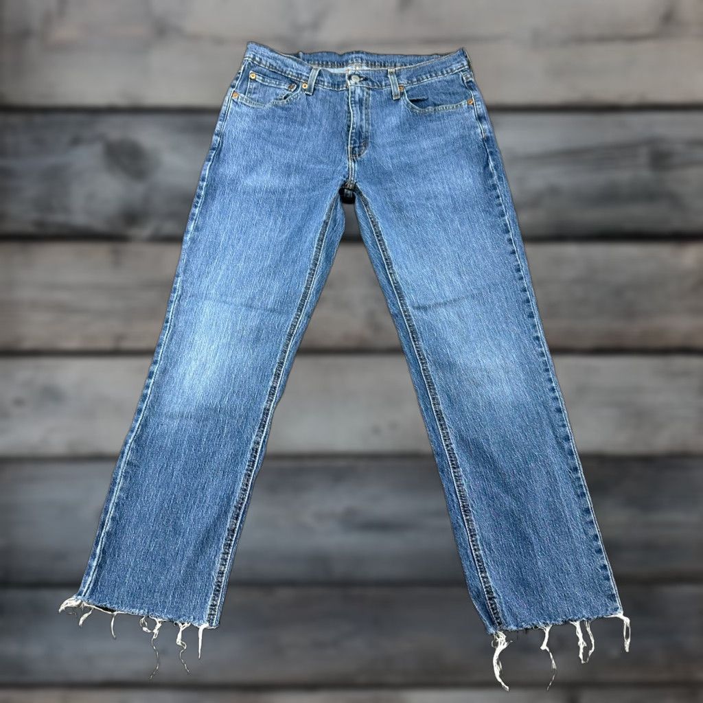 Levi's Levi's 541 Jeans Men 32x29 Blue Tapered Athletic Fit Medium Wash Distressed Raw Hem Casual Jeans Mens Regular Type Denim Cotton Blend Size US 32 / EU 48 - 1 Thumbnail