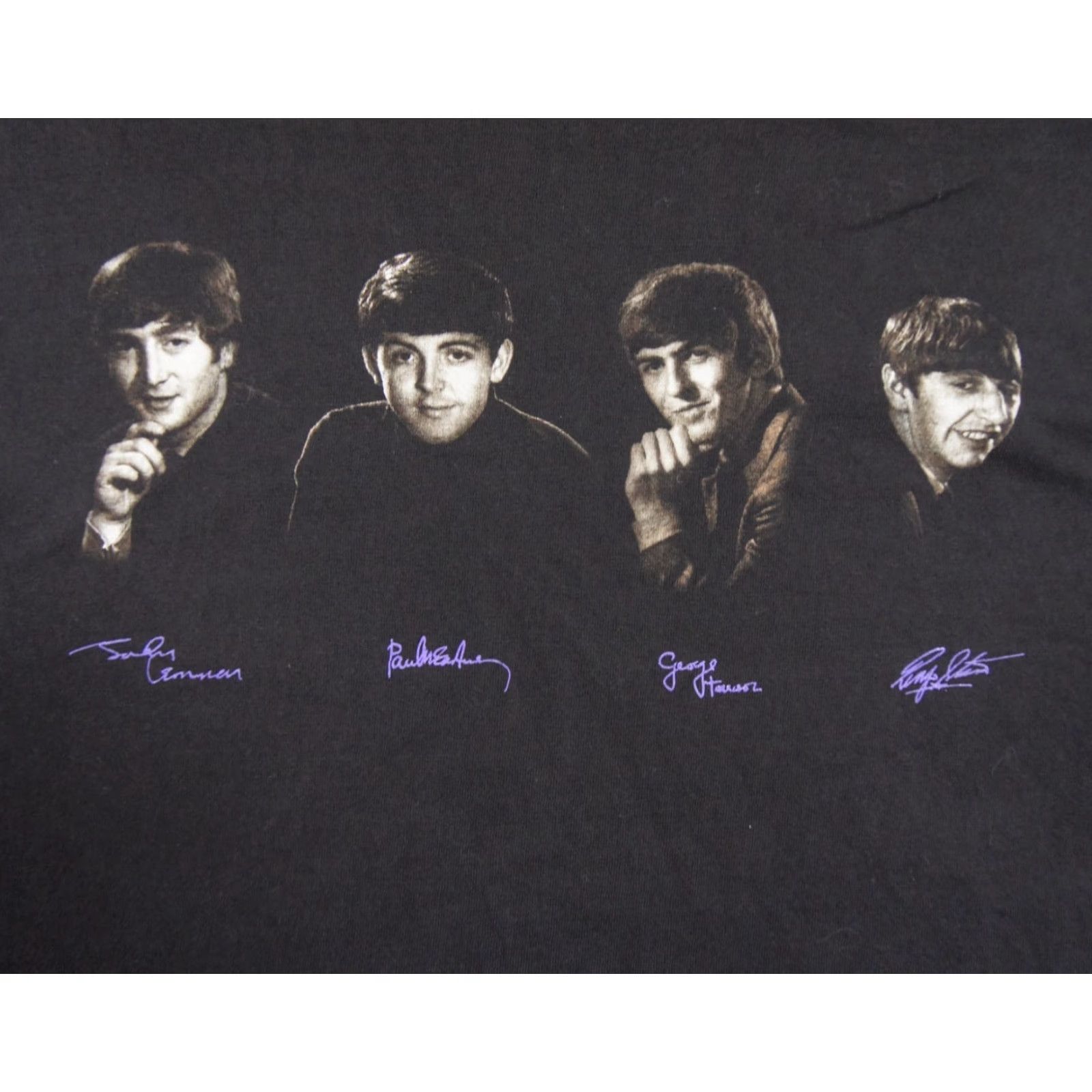Vintage VINTAGE The Beatles Shirt Mens XL Black Short Sleeve Engish Rock Band Tee Size US XL / EU 56 / 4 - 2 Thumbnail