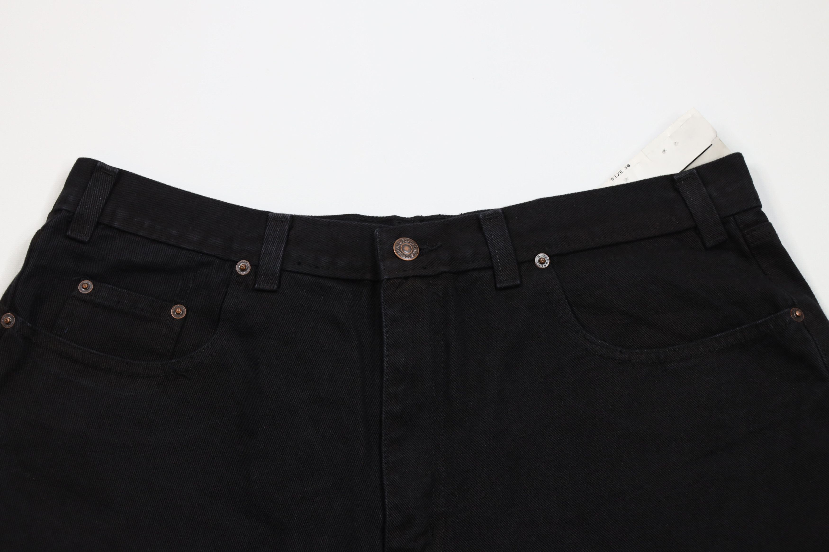 Vintage Deadstock Vintage 90s Streetwear Fit Denim Shorts Black Size US 38 / EU 54 - 2 Thumbnail