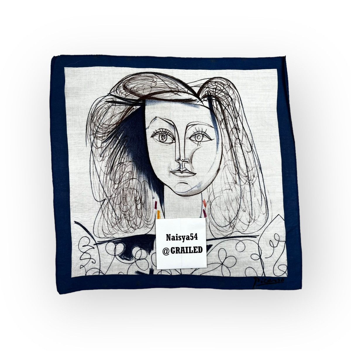 Vintage Picasso 90' Handkerchief Neckerchief Bandana Pocketsquare Size ONE SIZE - 5 Thumbnail