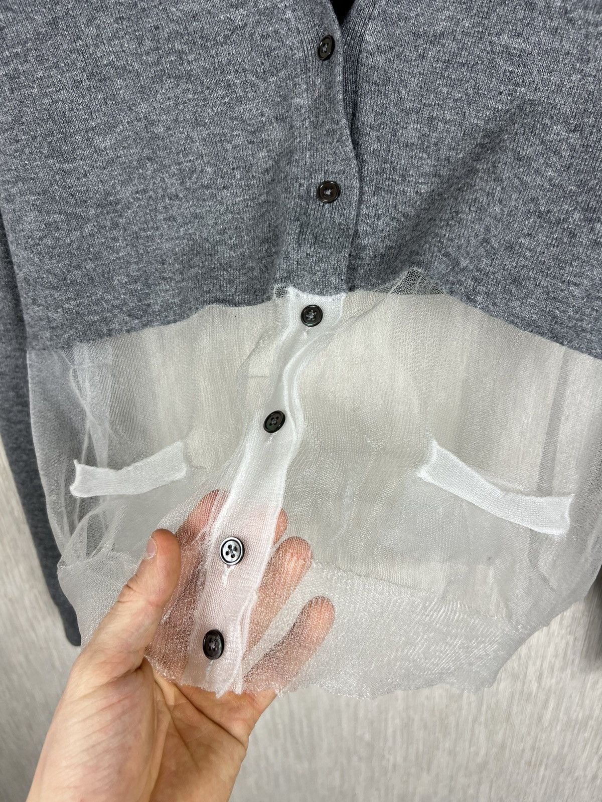 Marc Jacobs Marc Jacobs wool cashmere knit transparent cardigan sweater Size L / US 10 / IT 46 - 8 Thumbnail