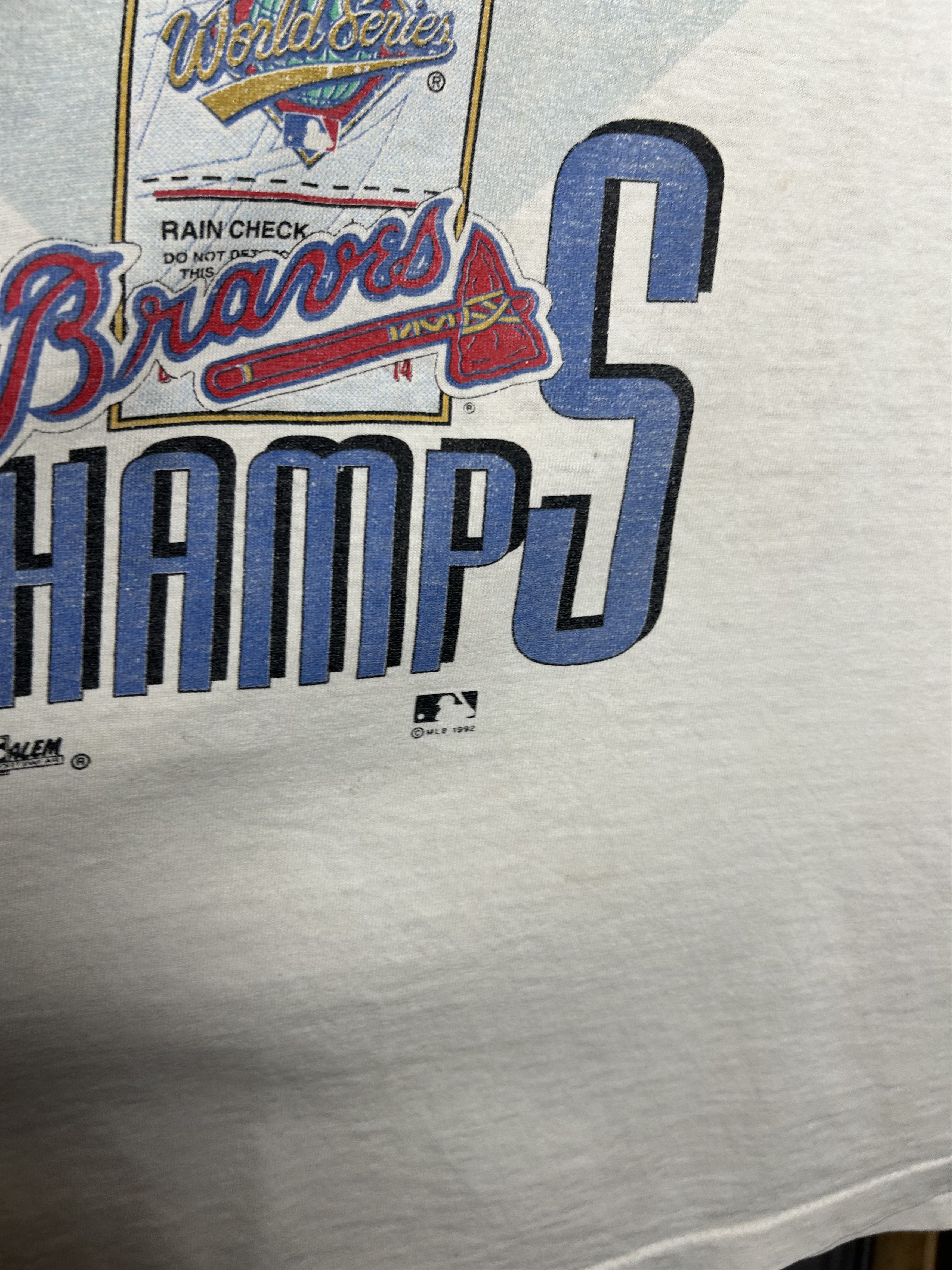 MLB Vintage 1992 Atlanta Braves Back2Back League T-shirt Size US XL / EU 56 / 4 - 6 Thumbnail