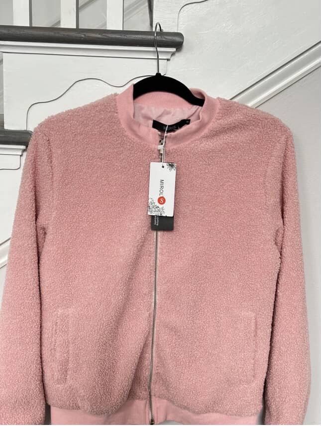 Other MIROL NWT Women’s Sherpa Fleece Jacket Faux Zip Up Bomber Size S / US 4 / IT 40 - 2 Thumbnail