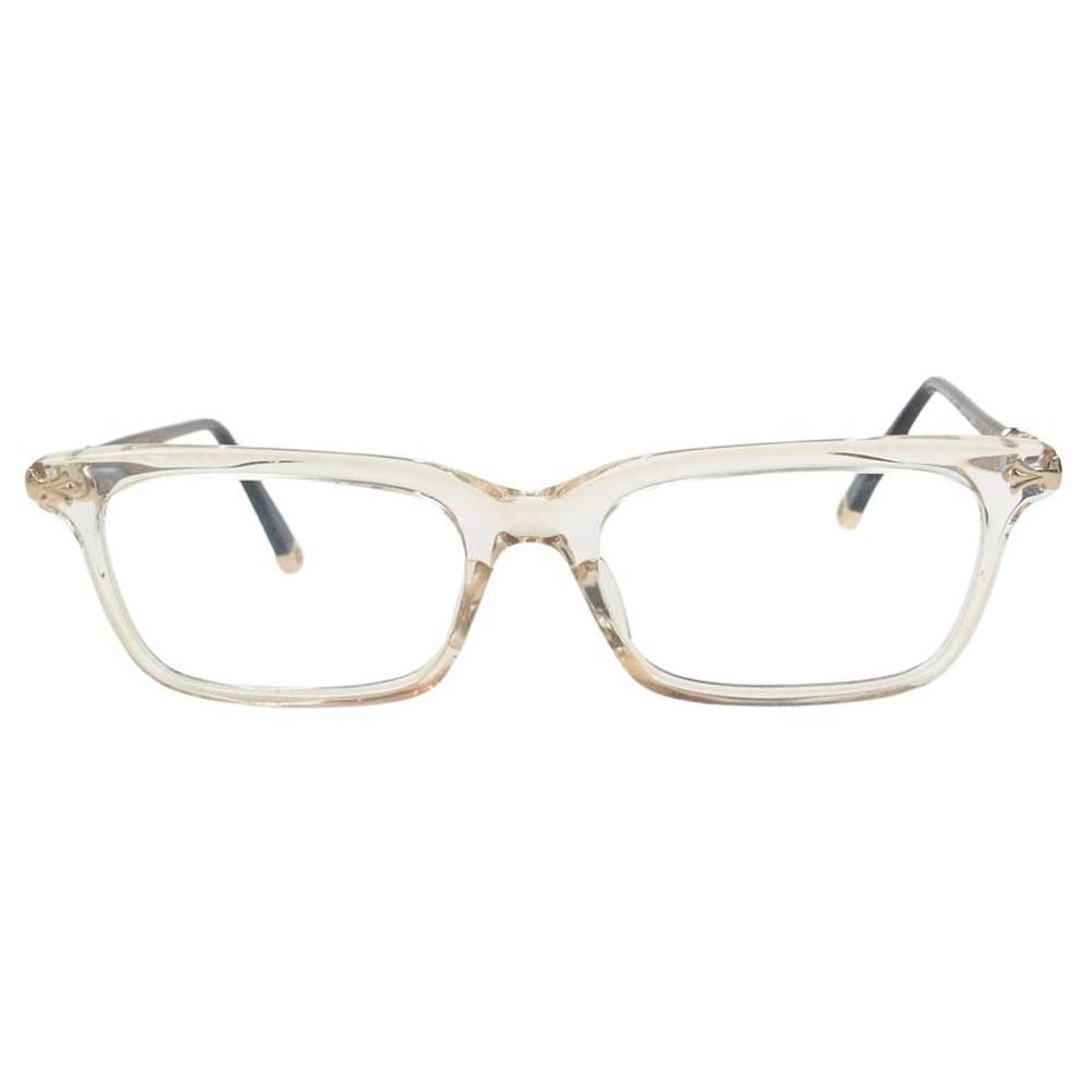 CHROME HEARTS 18K Gold Square Frame Clear Lens Eyeglasses