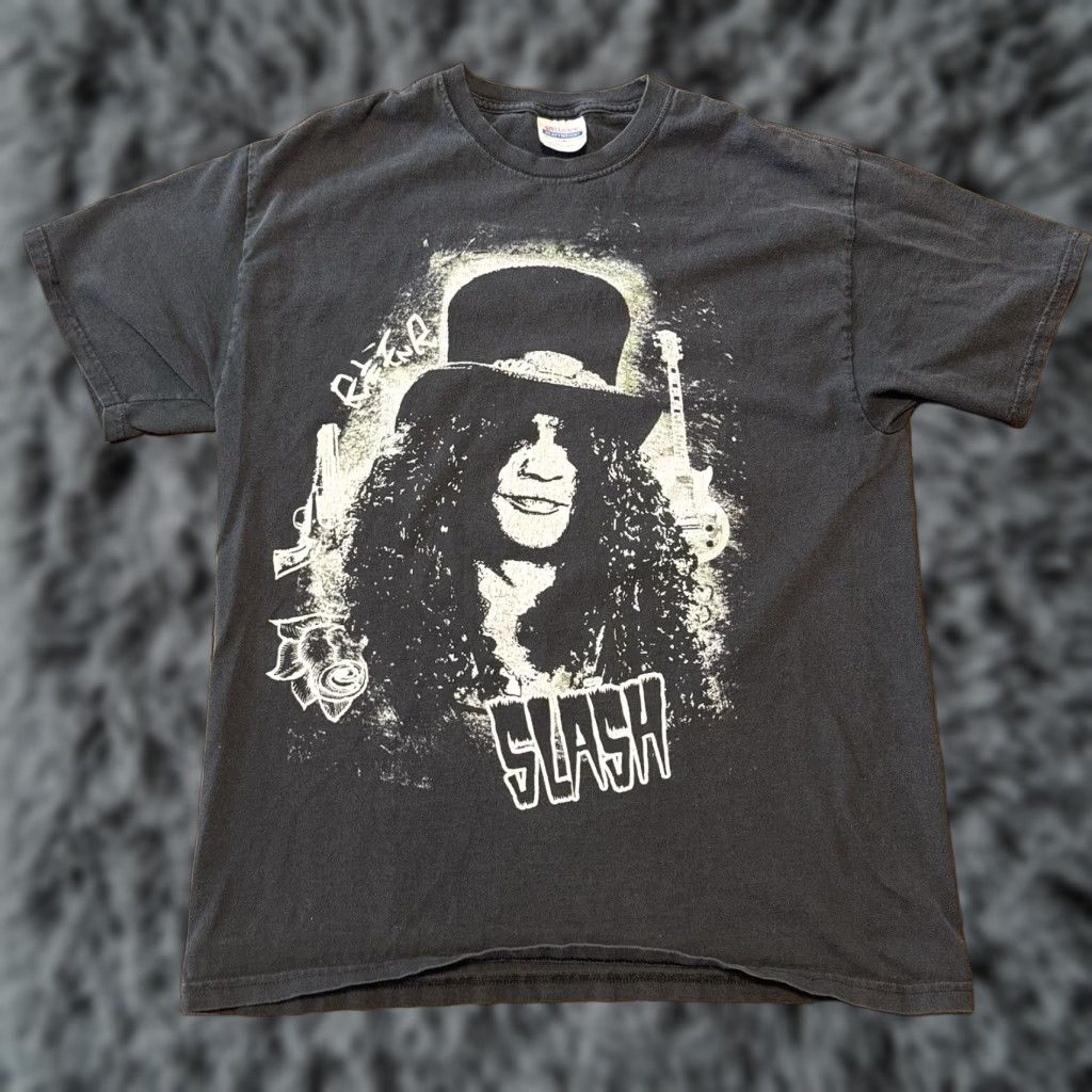 Hanes VINTAGE Hanes Slash Guns & Roses R&FN'R T Shirt Large L Men Crew Neck Graphic Tee Rock N Roll Black Cotton Short Sleeve Size US L / EU 52-54 / 3 - 1 Thumbnail
