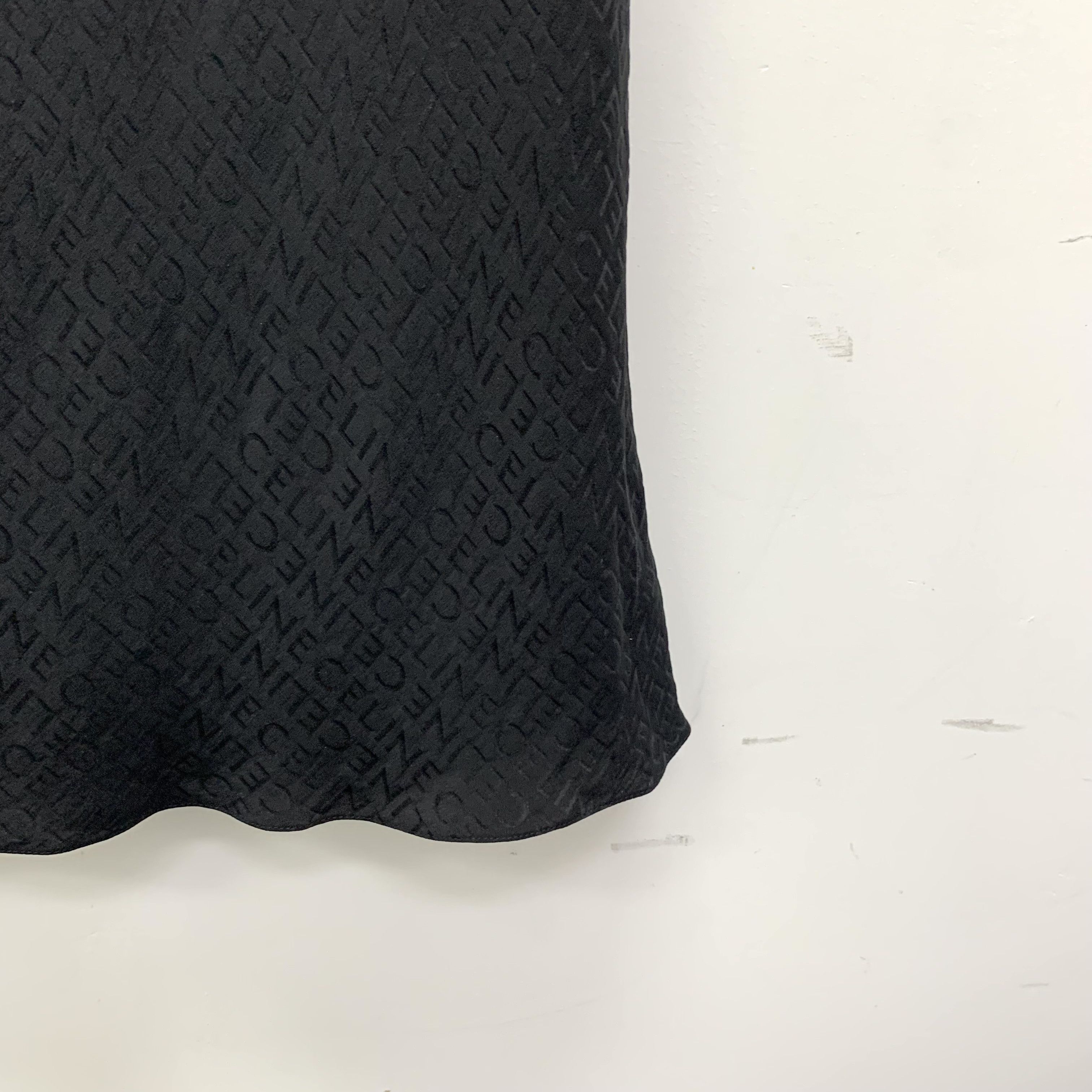 Celine Celine Black Logo Print Silk Asymmetric Dress S Size S / US 4 / IT 40 - 2 Thumbnail