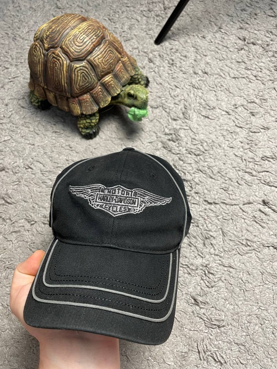 Harley Davidson × Vintage Vintage Harley Davidson Black Cap Size ONE SIZE - 5 Thumbnail