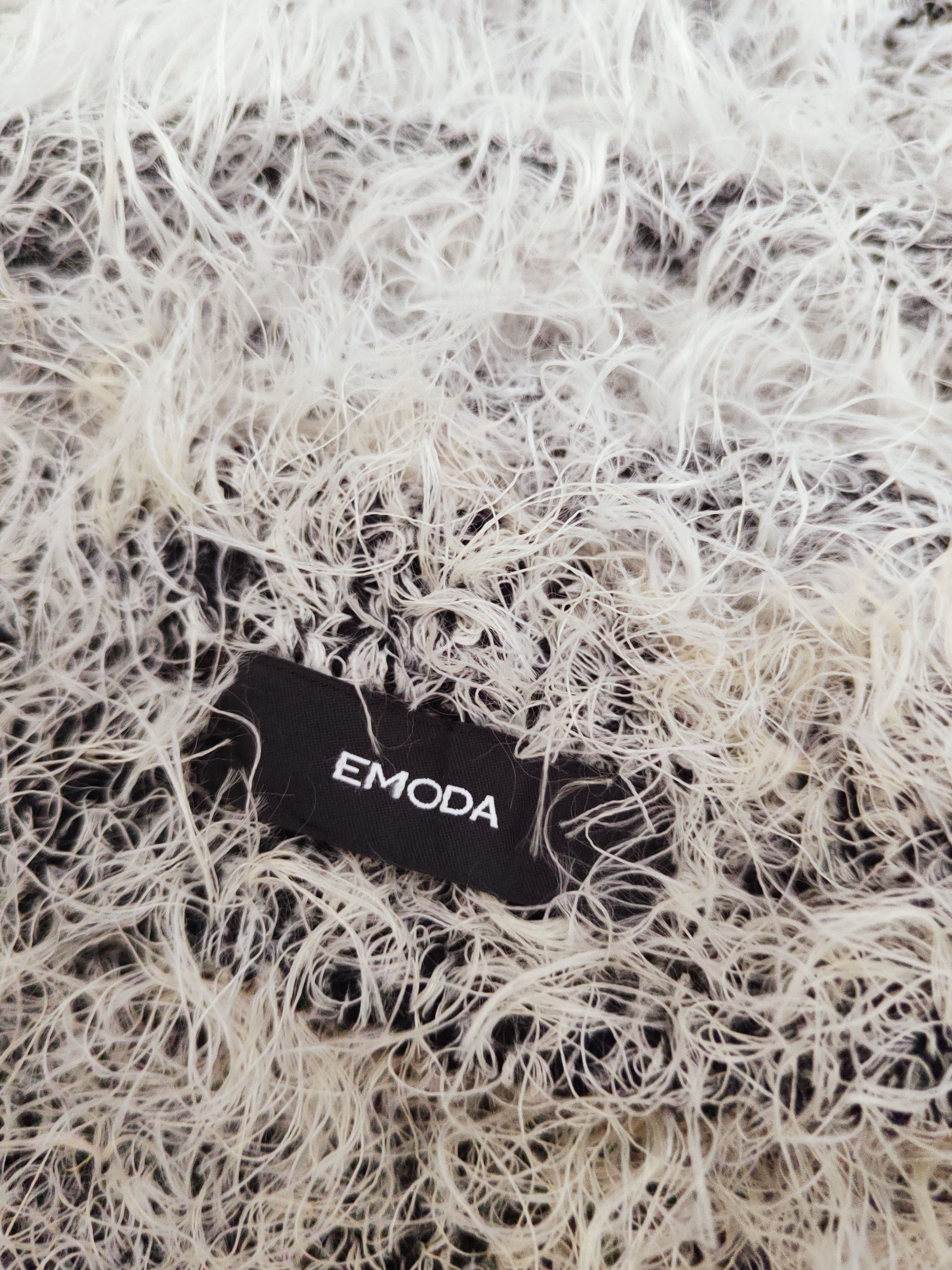 Japanese Brand × Vintage Art Design by Emoda Black White Fur Mohair Knitwear Size L / US 10 / IT 46 - 12 Thumbnail