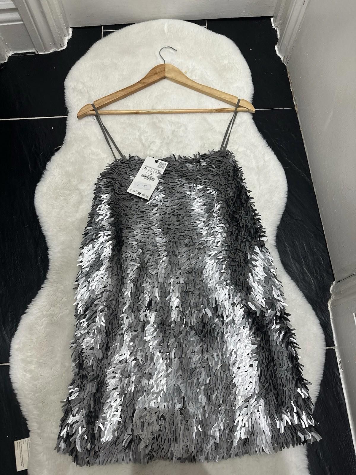 Zara ZARA Occasional Sequin midi dress / Limited Edition Was £229 Size M / US 6-8 / IT 42-44 - 1 Thumbnail