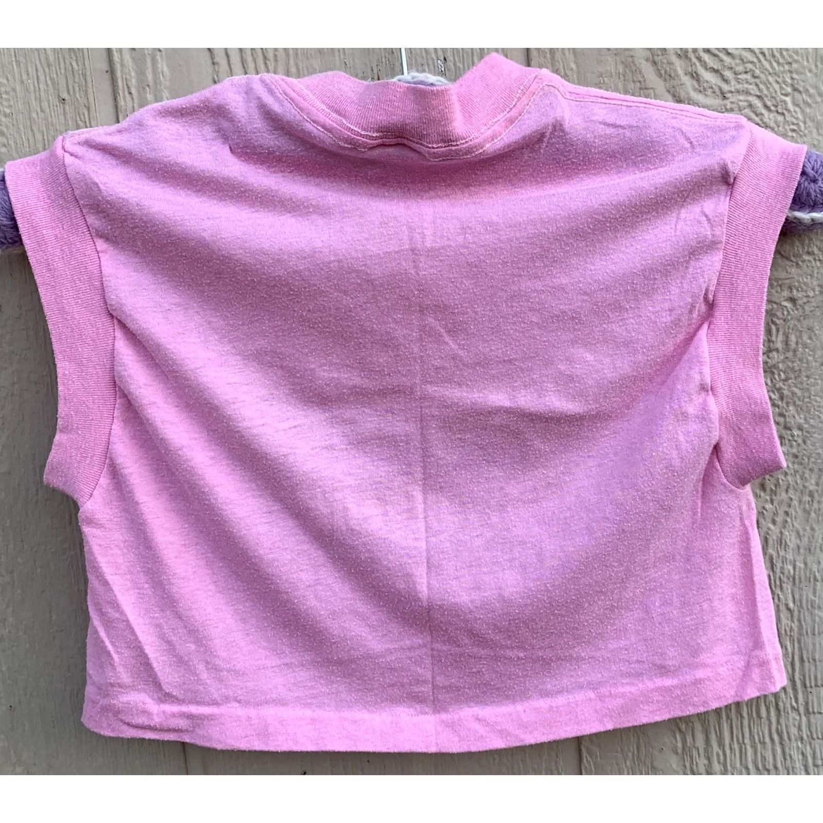 Vintage VINTAGE Unicorn Sleeveless Crop Top Muscle Tee T Shirt S 70s 80s Pink Touch Of Gold Regular Short Sleeve Shirt Womens Size S / US 4 / IT 40 - 7 Thumbnail