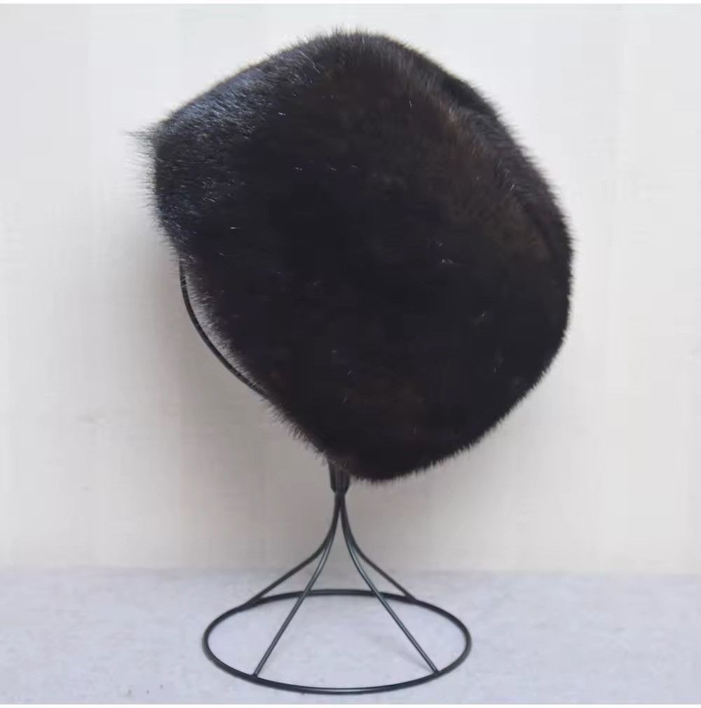 Vintage Real Mink Fur Winter Genuine Bomber Hat Beanie Unisex Size ONE SIZE - 3 Thumbnail
