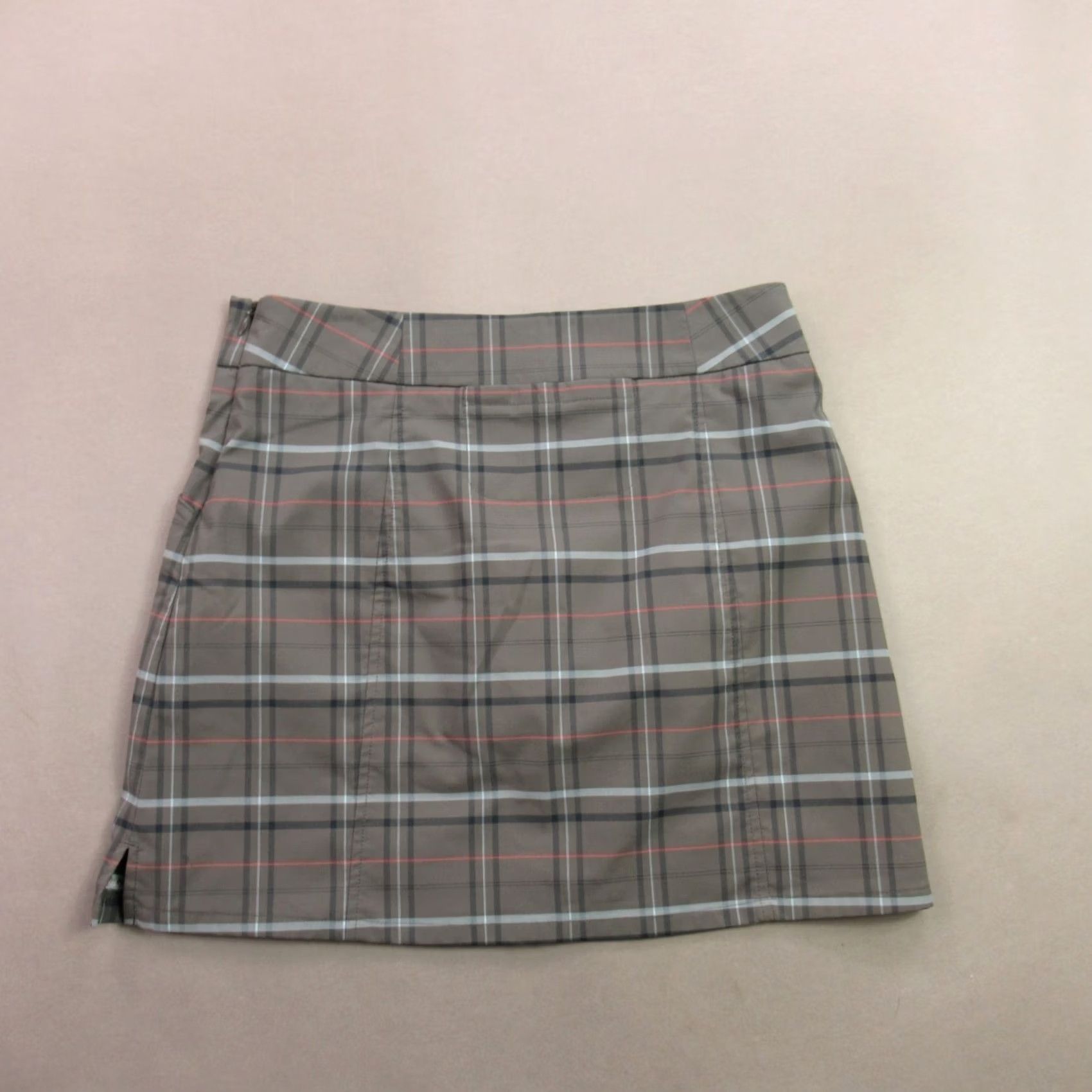Oakley Oakley Skirt Womens 4 Plaid Midi Midi Skirt Lightweight Outdoor Casual Travel Logo Pockets Gray Knit Polyester Spandex Size 27" / US 4 / IT 40 - 5 Thumbnail